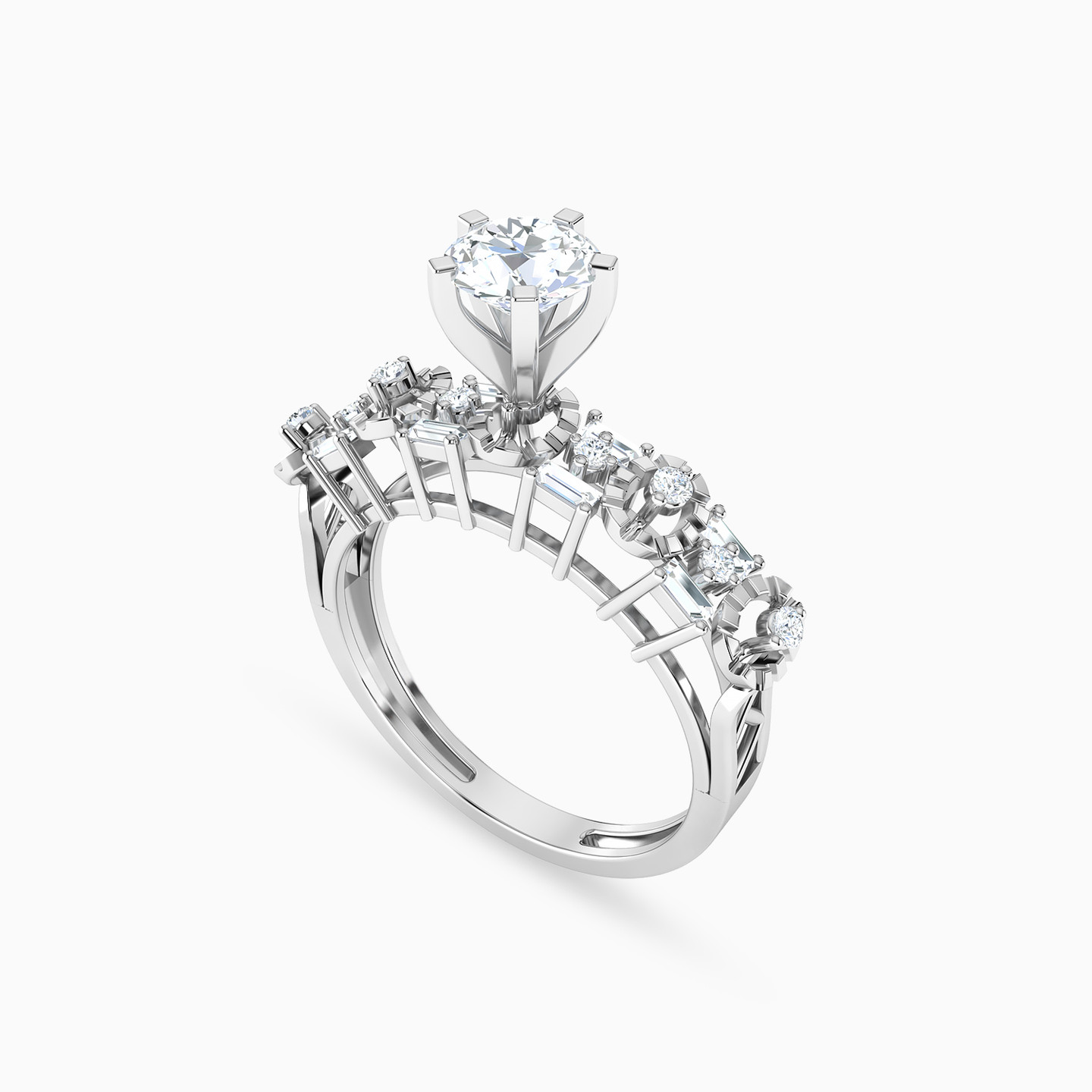 Circle Diamond Ring in 18K Gold - 2 Circle Diamond Ring in 18K Gold - 2