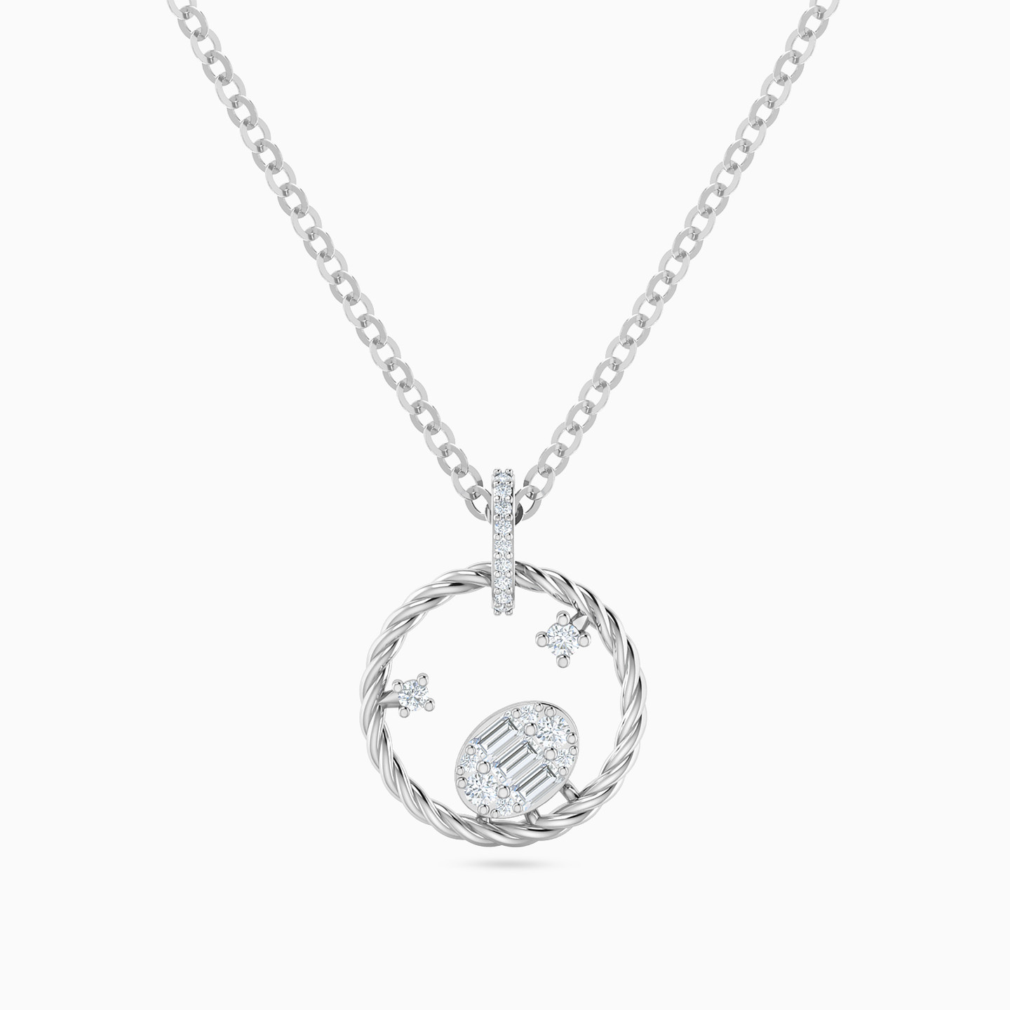 سلسلة بدلاية ذهب دائرية عيار 18 قيراط مزينة بالألماس سلسلة بدلاية ذهب دائرية عيار 18 قيراط مزينة بالألماس