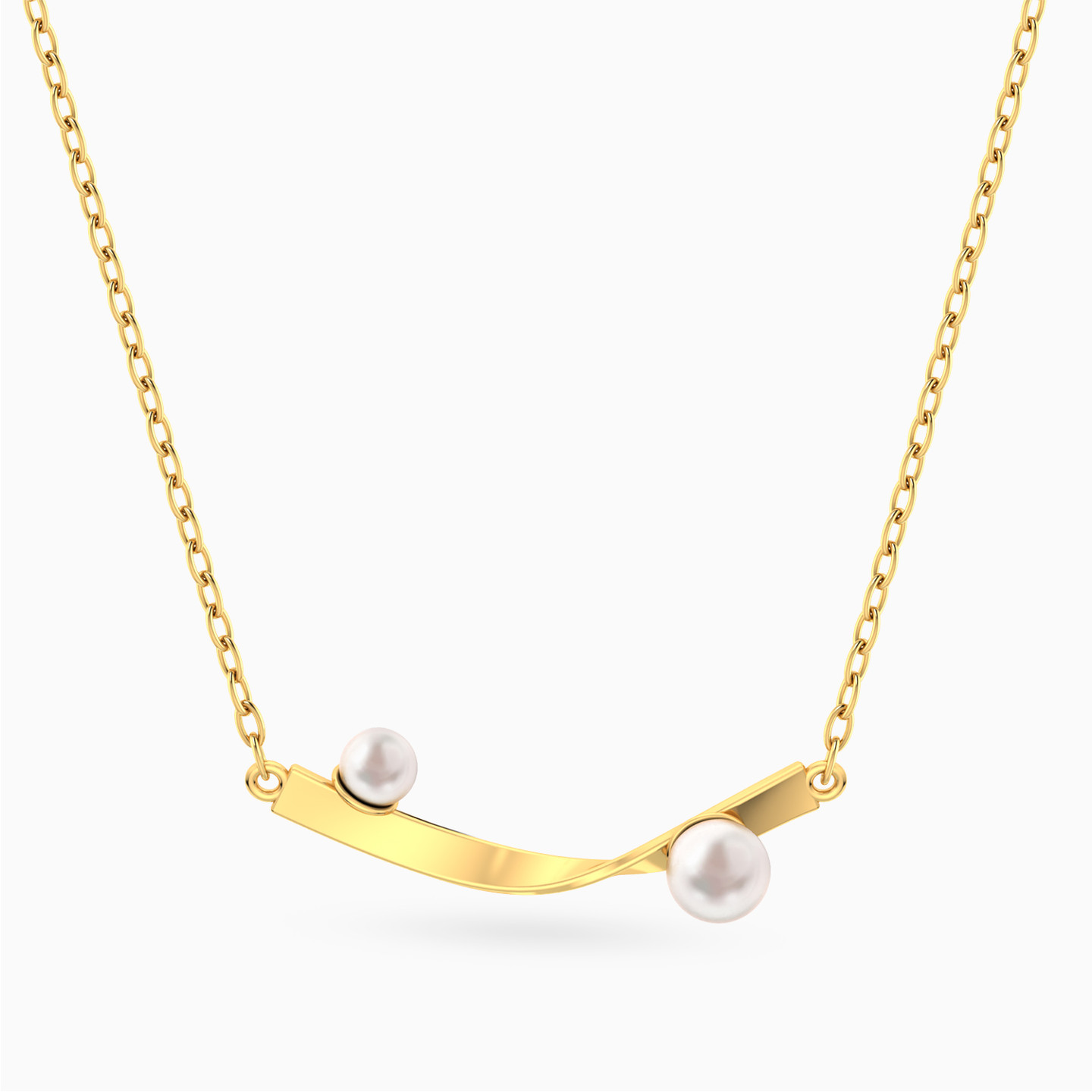 Swirling Arc Pearl Necklace in 14K Gold Swirling Arc Pearl Necklace in 14K Gold