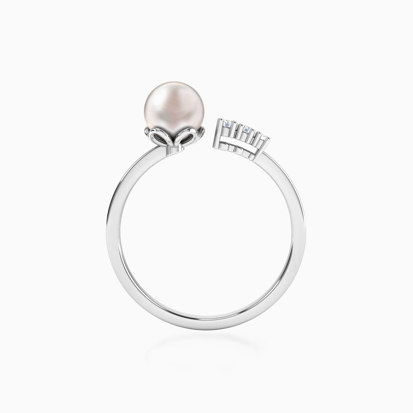 18K Gold Diamond & Pearls Two-headed Ring - 3