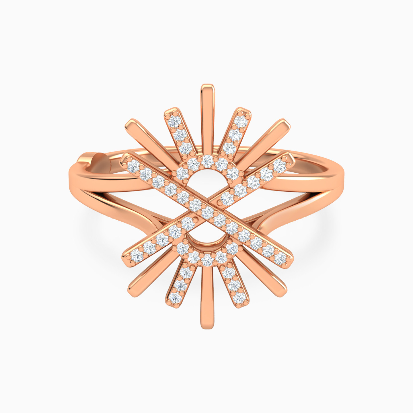 Le Soliel Rising Sun Diamond Ring in 18K Gold