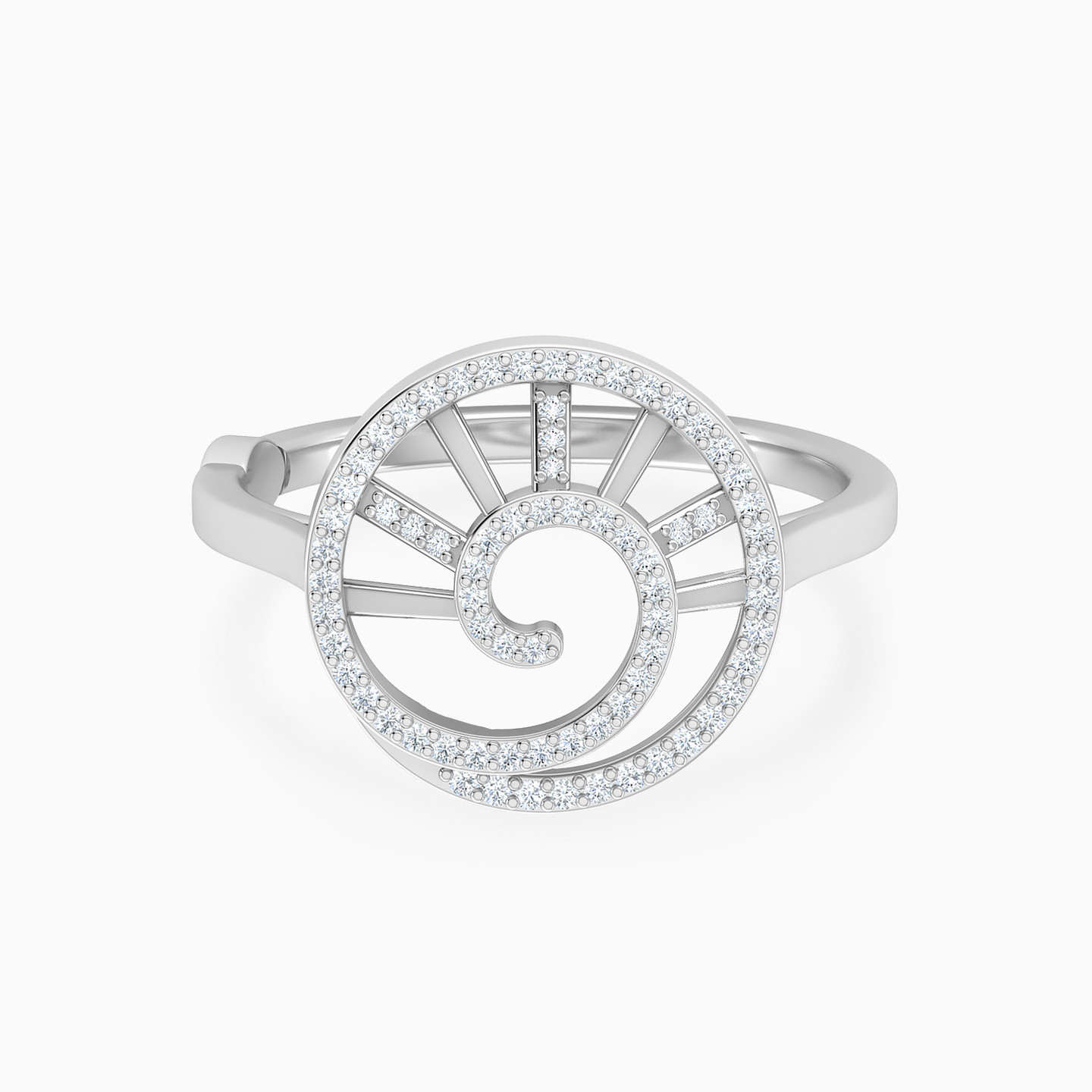 Le Soliel Spiral Diamonds Ring in 18K Gold Le Soliel Spiral Diamonds Ring in 18K Gold