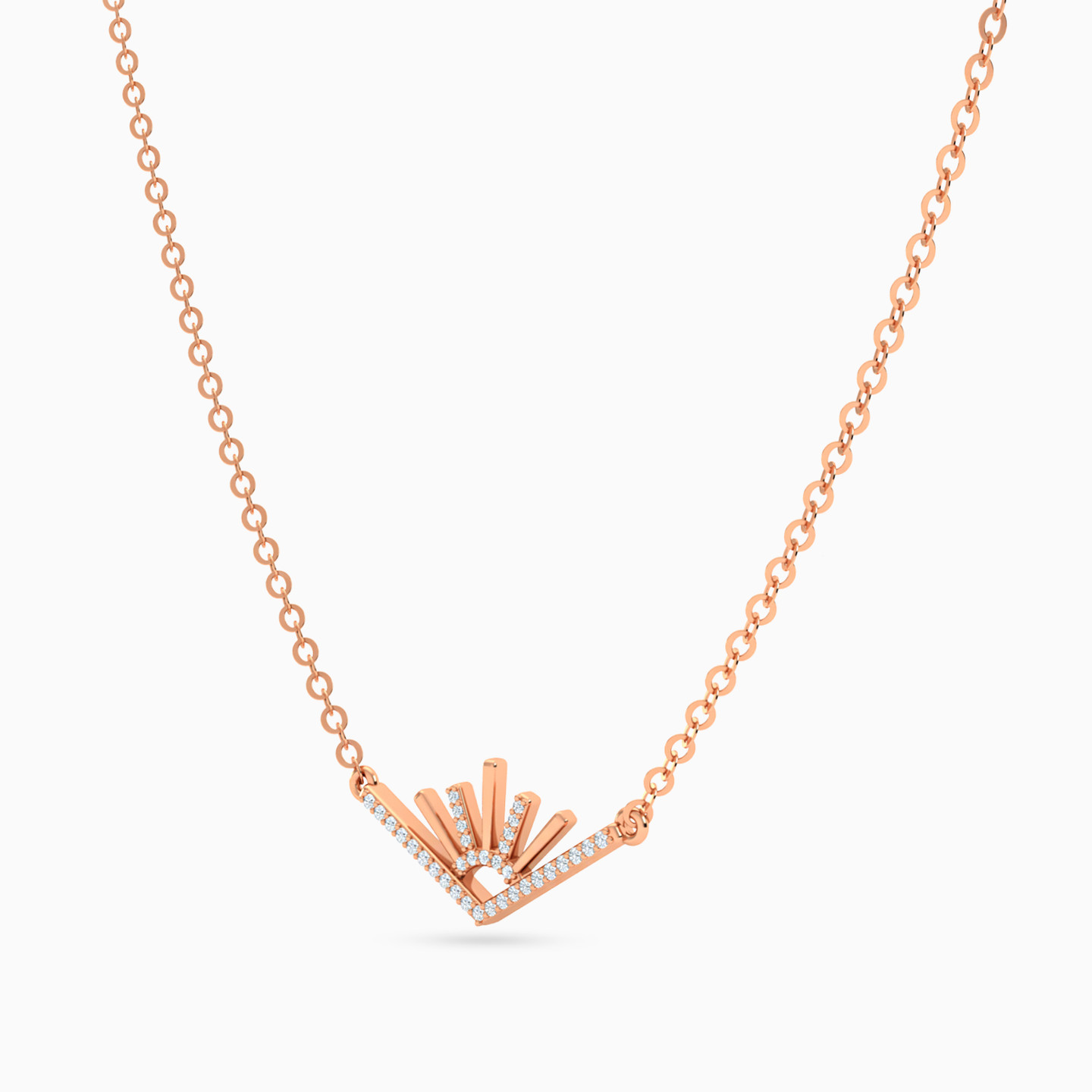 Le Soliel Rising Sun Diamond Necklace in 18K Gold - 2 Le Soliel Rising Sun Diamond Necklace in 18K Gold - 2