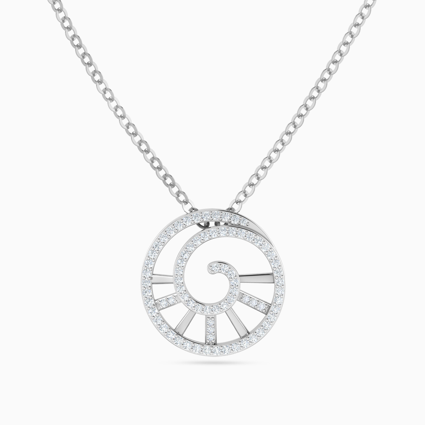 Le Soliel Spiral Diamond Necklace in 18K Gold Le Soliel Spiral Diamond Necklace in 18K Gold