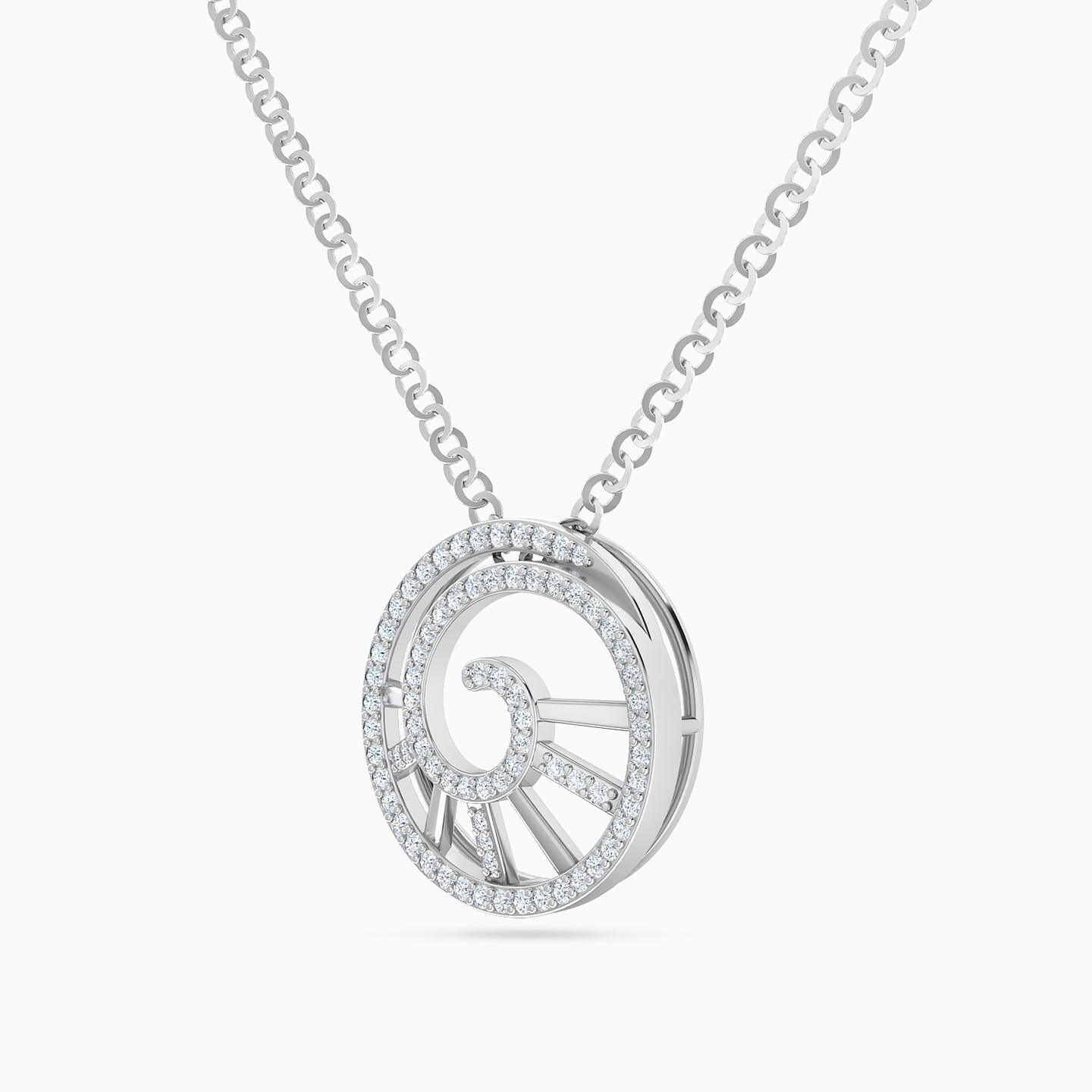 Le Soliel Spiral Diamond Necklace in 18K Gold - 2 Le Soliel Spiral Diamond Necklace in 18K Gold - 2