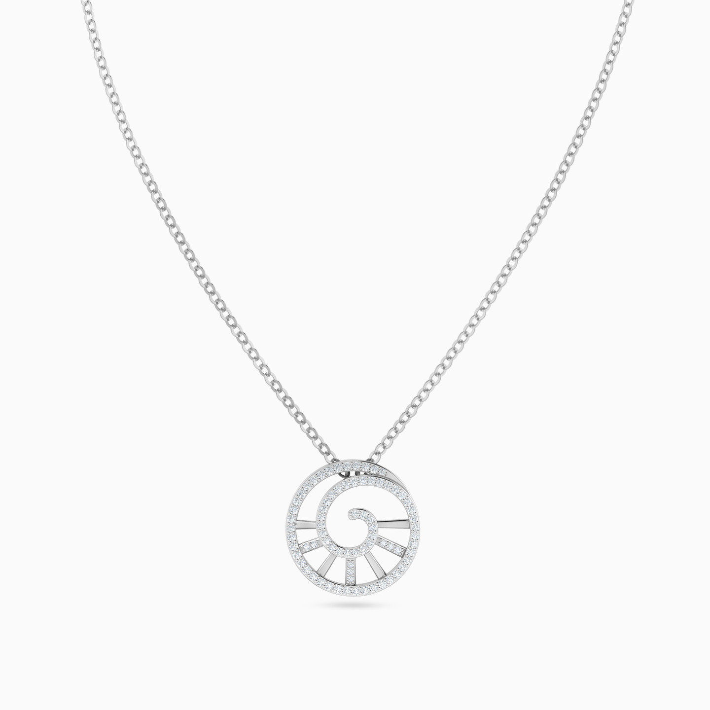 Le Soliel Spiral Diamond Necklace in 18K Gold - 3 Le Soliel Spiral Diamond Necklace in 18K Gold - 3