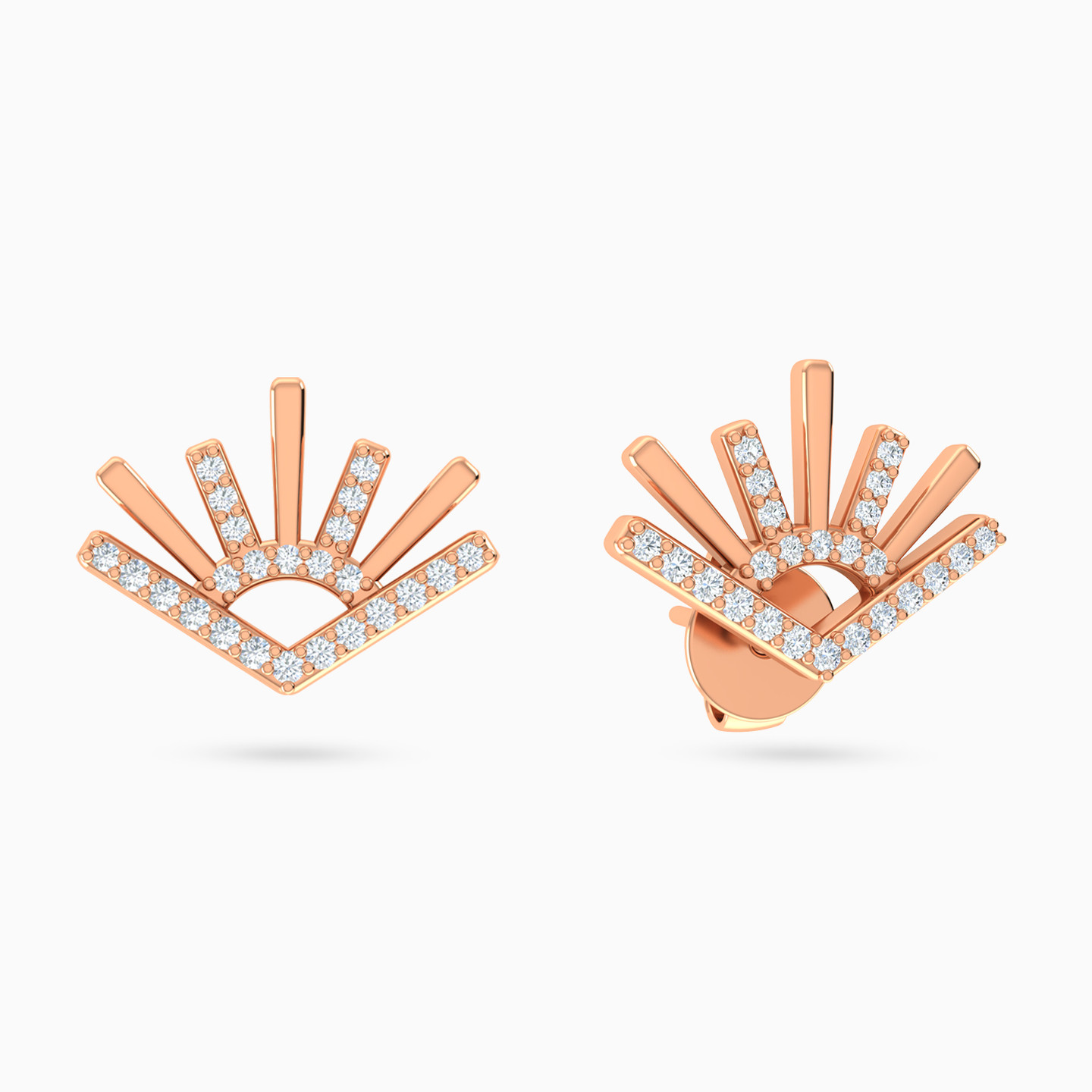 Le Soliel Rising Sun Diamond Stud Earrings in 18K Gold Le Soliel Rising Sun Diamond Stud Earrings in 18K Gold