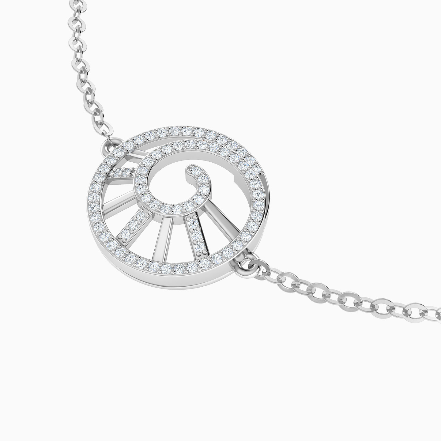 Le Soliel Spiral Diamonds Chain Bracelet in 18K Gold - 4 Le Soliel Spiral Diamonds Chain Bracelet in 18K Gold - 4