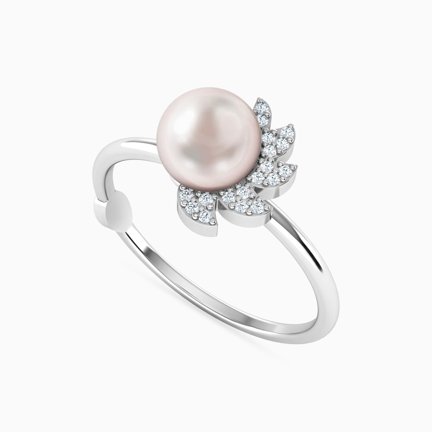 خاتم ذهب شمس عيار 18 قيراط مزين بالألماس واللؤلؤ - 3 خاتم ذهب شمس عيار 18 قيراط مزين بالألماس واللؤلؤ - 3