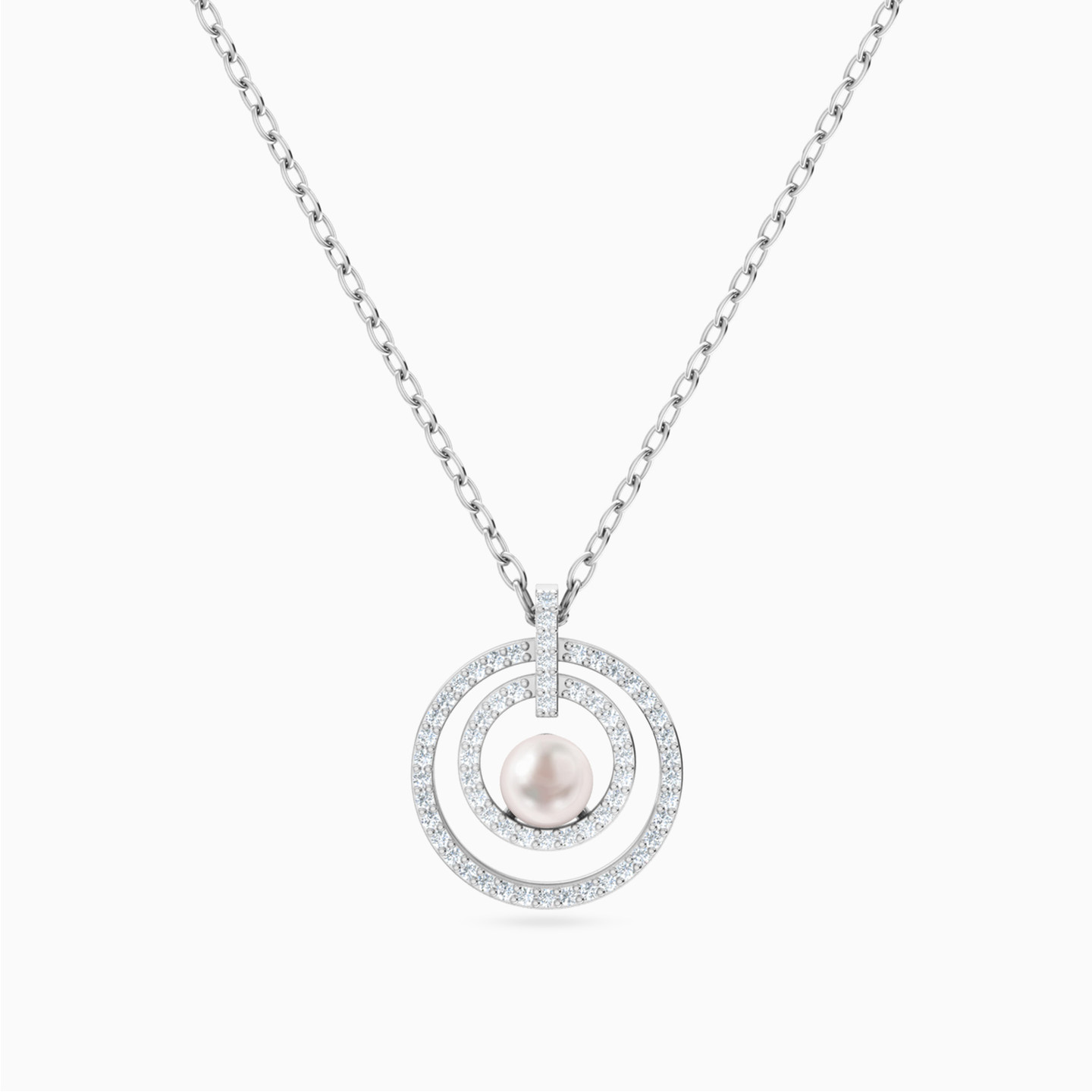 Circular Diamond & Pearl Necklace in 18K Gold Circular Diamond & Pearl Necklace in 18K Gold