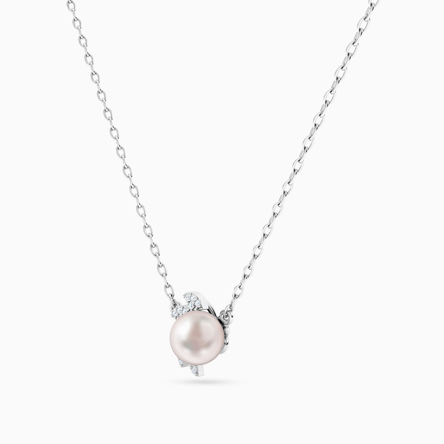 Sun Diamond & Pearl Necklace in 18K Gold - 2 Sun Diamond & Pearl Necklace in 18K Gold - 2