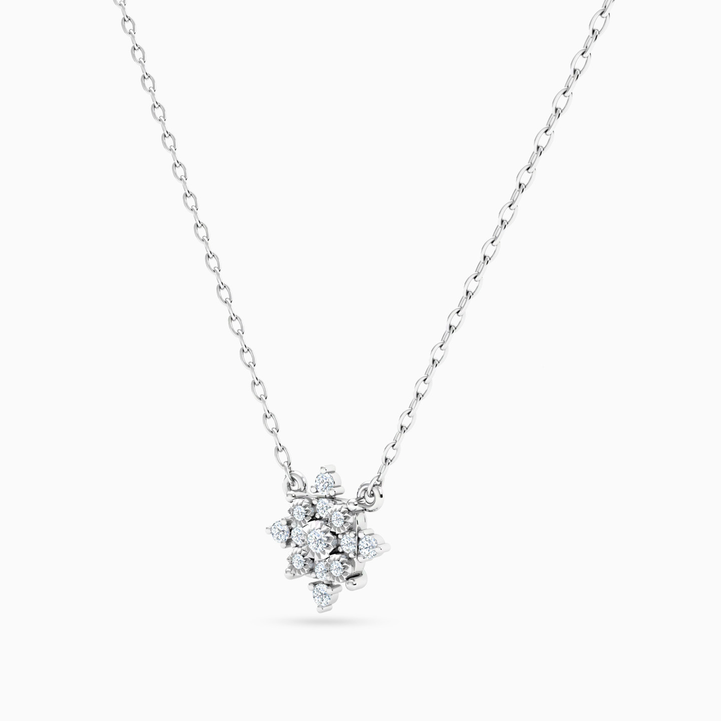 Snowflake Diamond Necklace in 18K Gold - 2 Snowflake Diamond Necklace in 18K Gold - 2
