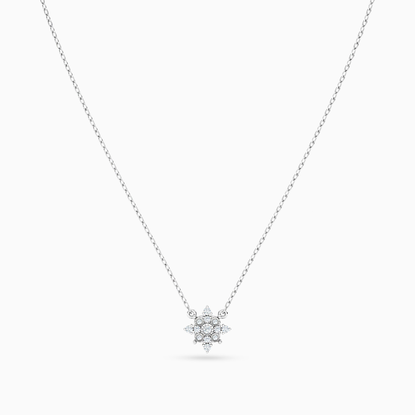 Snowflake Diamond Necklace in 18K Gold - 3 Snowflake Diamond Necklace in 18K Gold - 3