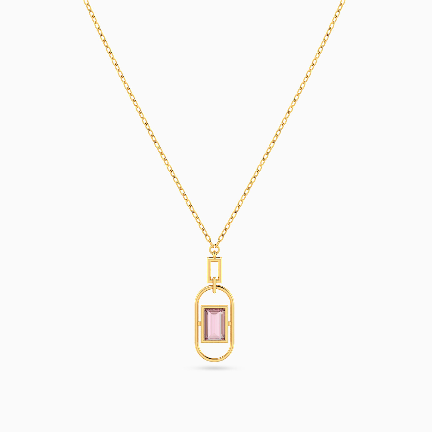 Multi-shaped Necklace in 14K Gold - 3 Multi-shaped Necklace in 14K Gold - 3