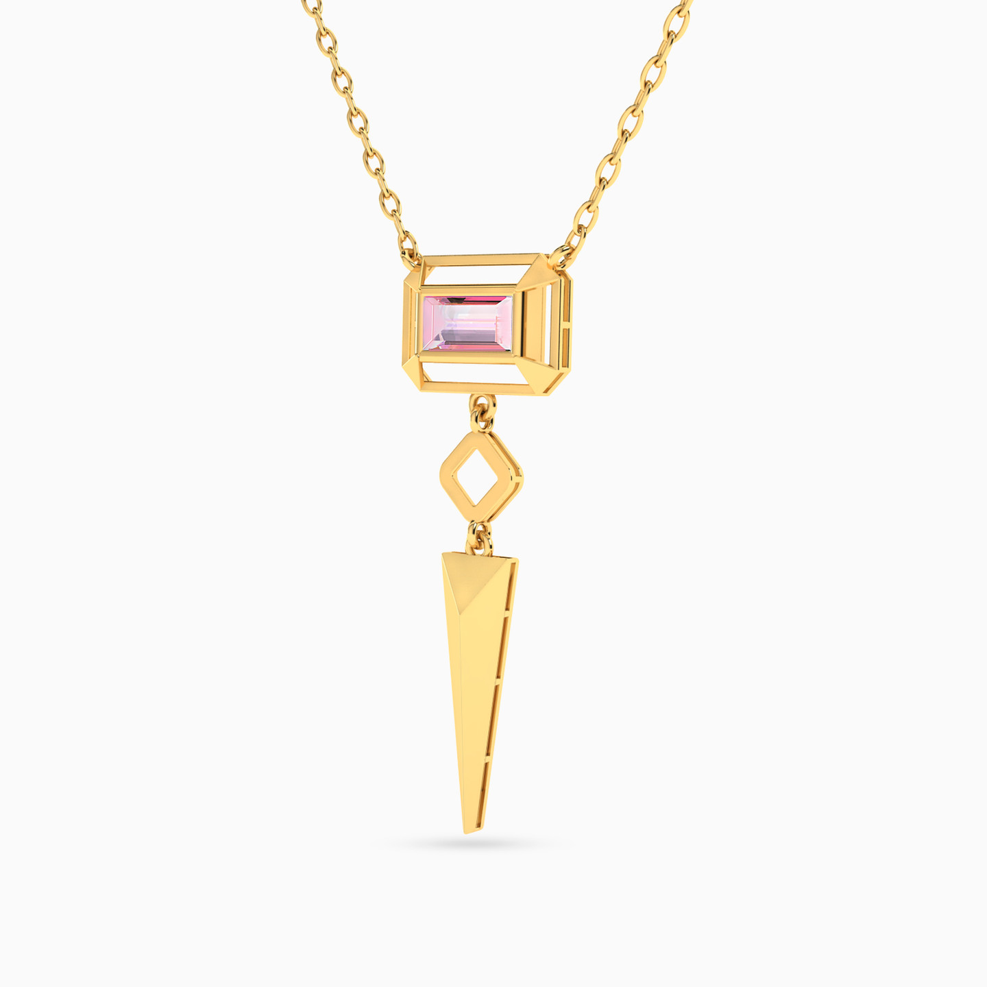 Multi-shaped Necklace in 14K Gold - 2 Multi-shaped Necklace in 14K Gold - 2