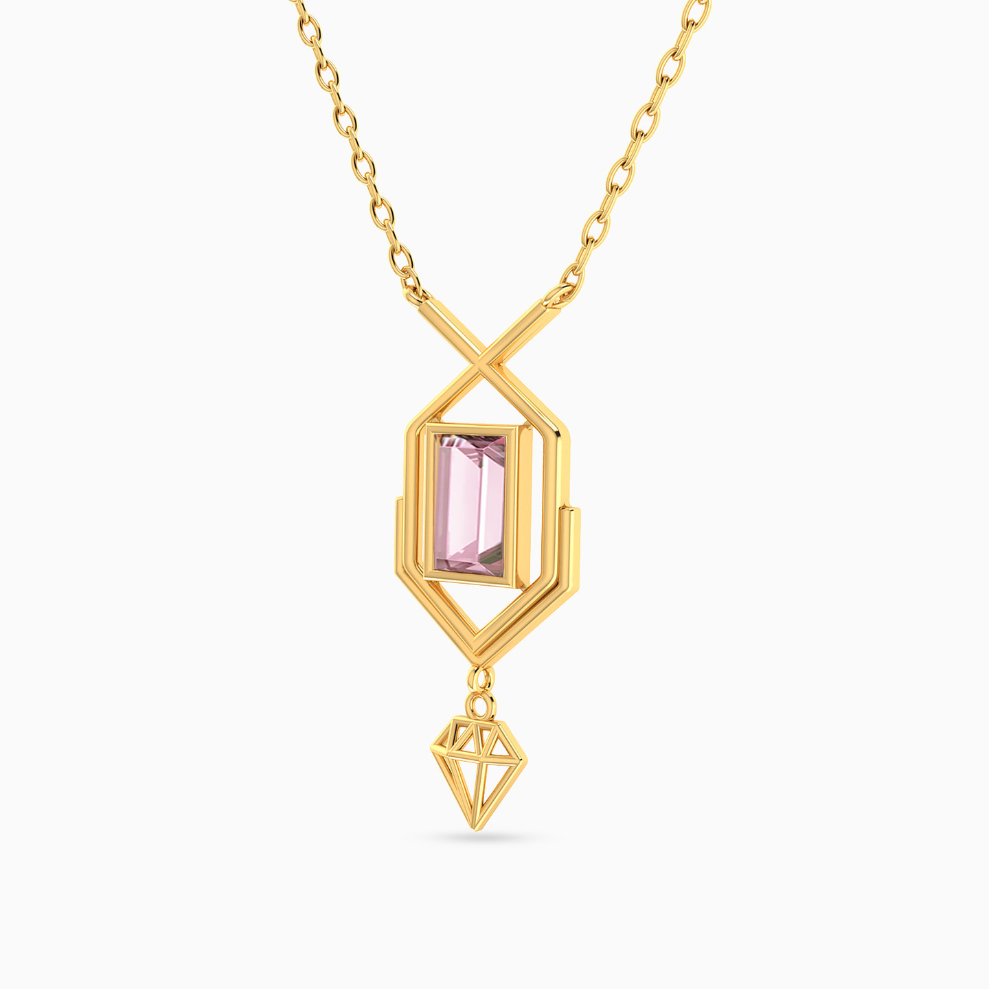 Multi-shaped Necklace in 14K Gold - 2 Multi-shaped Necklace in 14K Gold - 2