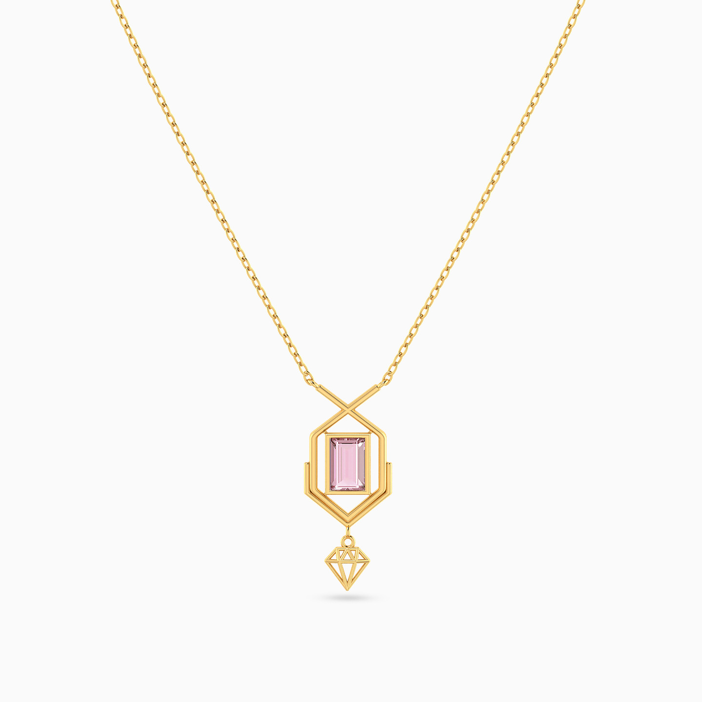 Multi-shaped Necklace in 14K Gold - 3 Multi-shaped Necklace in 14K Gold - 3