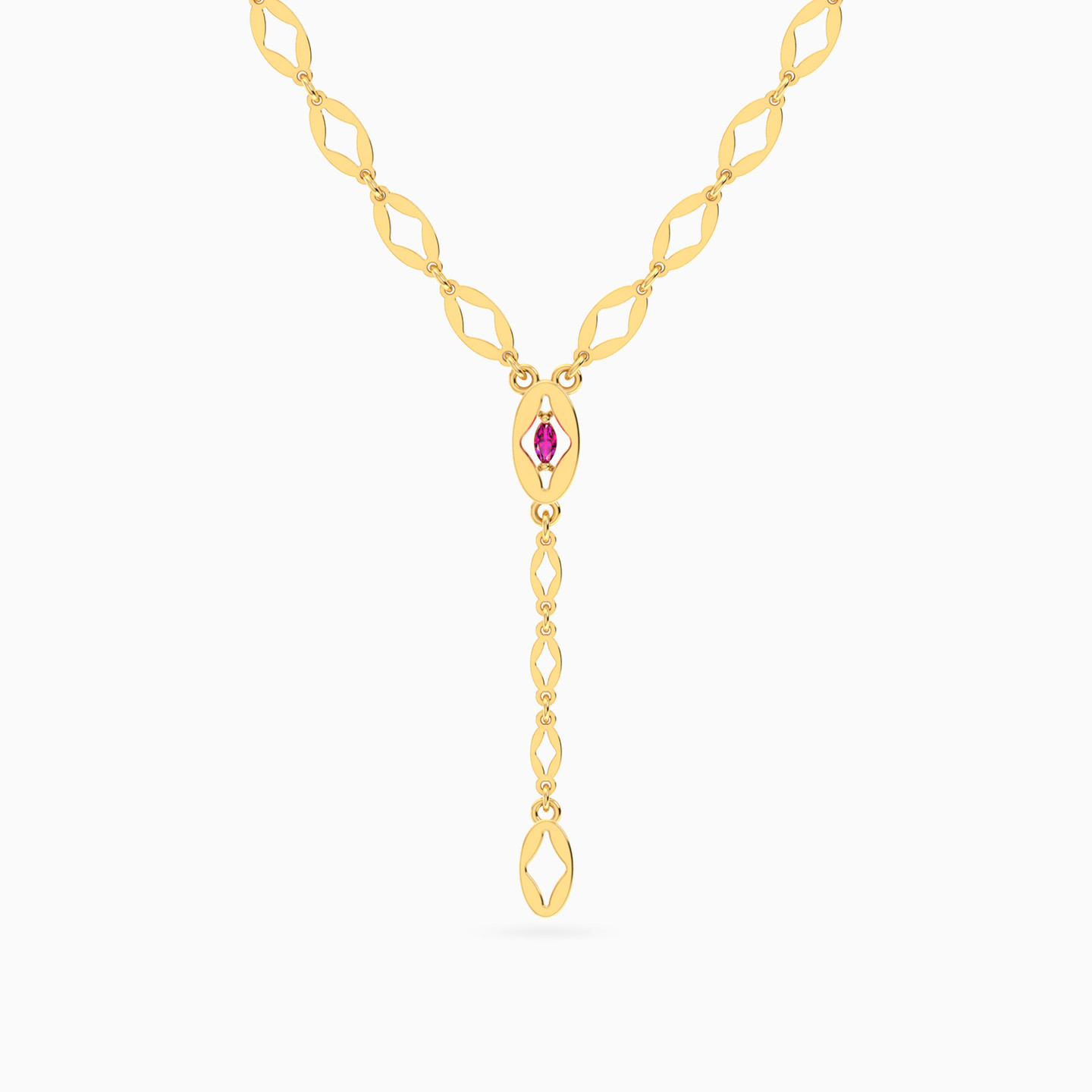 Rose Stone Chain Necklace in 18K Gold Rose Stone Chain Necklace in 18K Gold