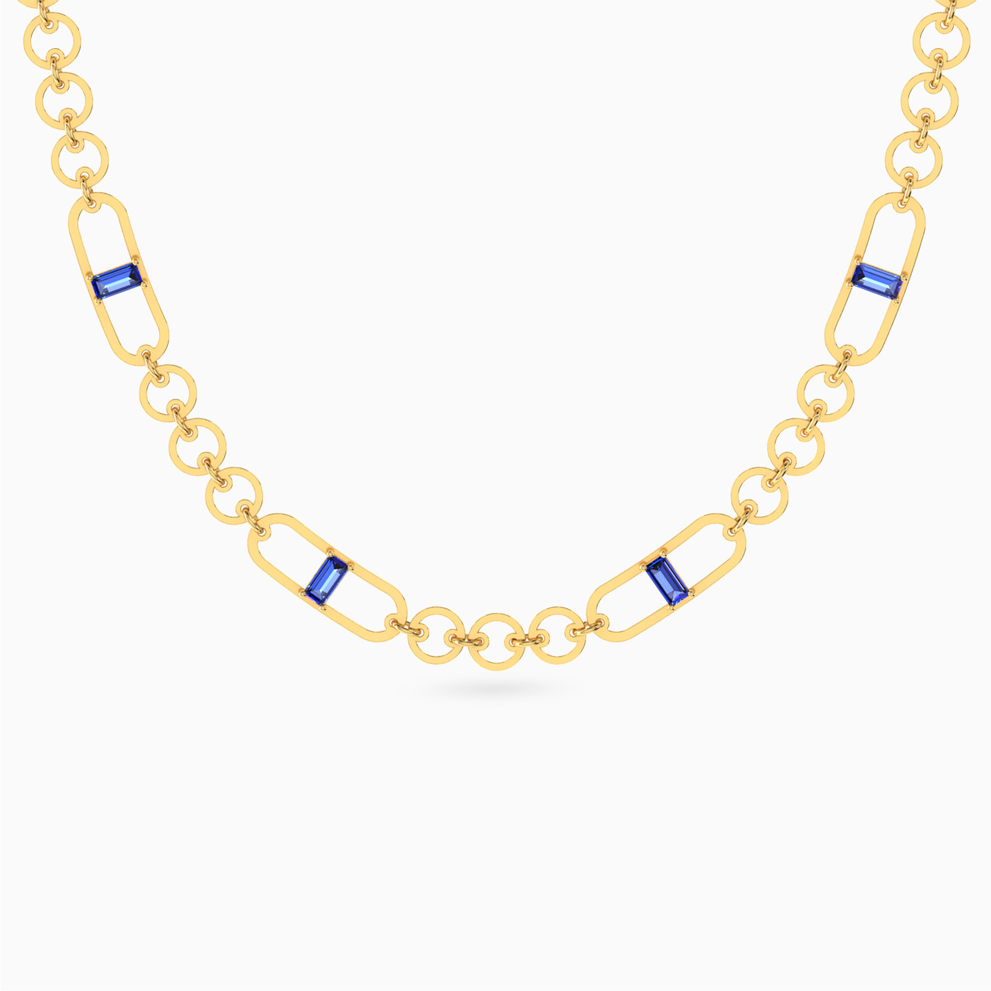 Blue Stone Chain Necklace in 18K Gold Blue Stone Chain Necklace in 18K Gold