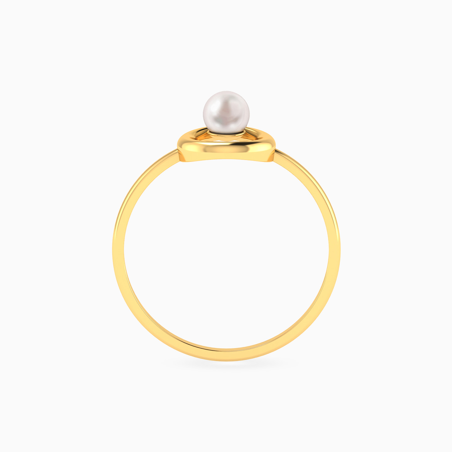 Open Circle Pearl Ring in 18K Gold - 4 Open Circle Pearl Ring in 18K Gold - 4