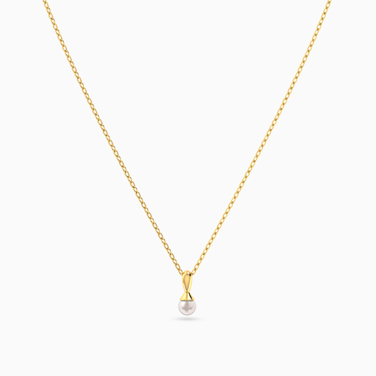 Single Pearl Necklace in 18K Gold - 3 Single Pearl Necklace in 18K Gold - 3