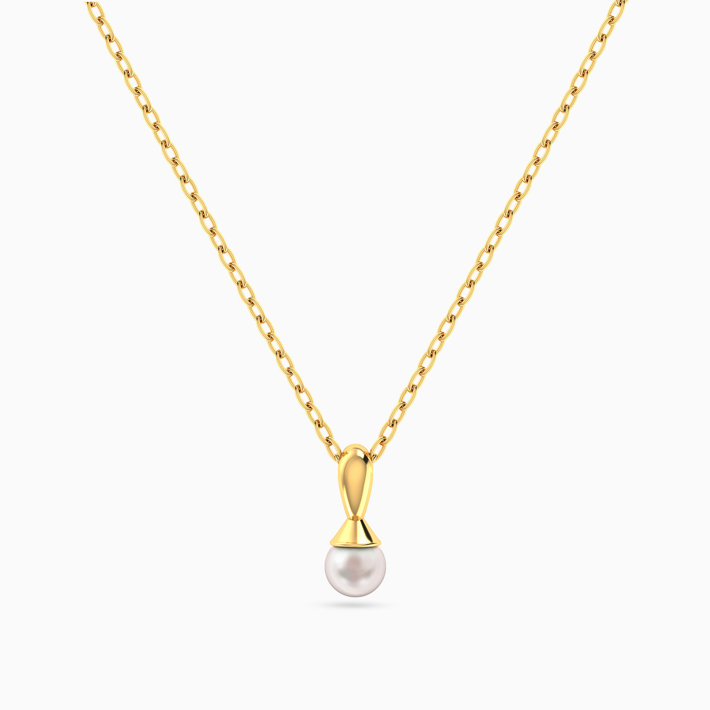 Single Pearl Necklace in 18K Gold Single Pearl Necklace in 18K Gold