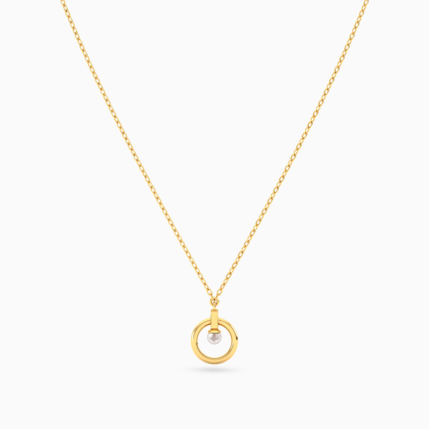 سلسة ذهب دائرية عيار 18 قيراط مزينة باللؤلؤ - 3 سلسة ذهب دائرية عيار 18 قيراط مزينة باللؤلؤ - 3