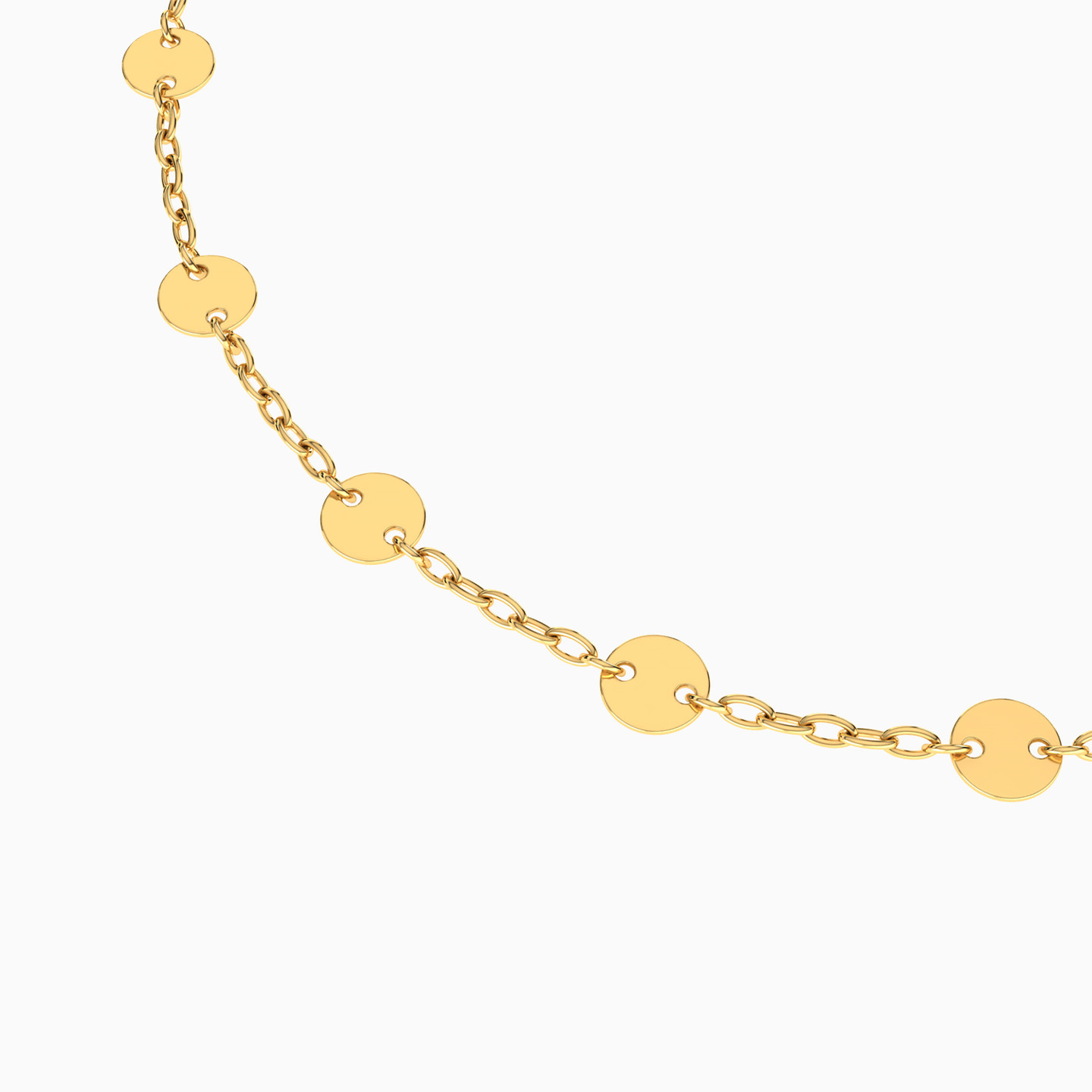 Circles Chain Bracelet in 14K Gold - 3 Circles Chain Bracelet in 14K Gold - 3