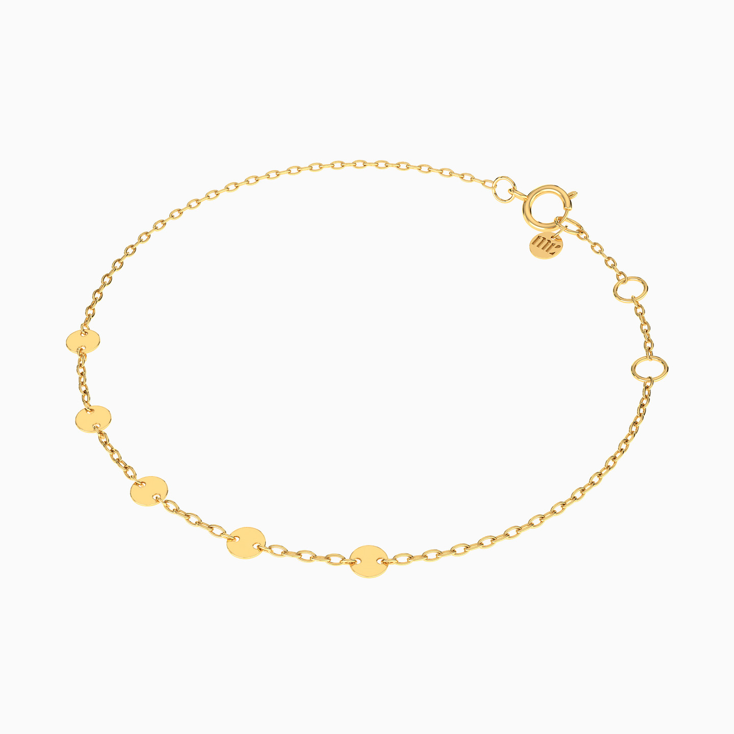 Circles Chain Bracelet in 14K Gold - 2 Circles Chain Bracelet in 14K Gold - 2