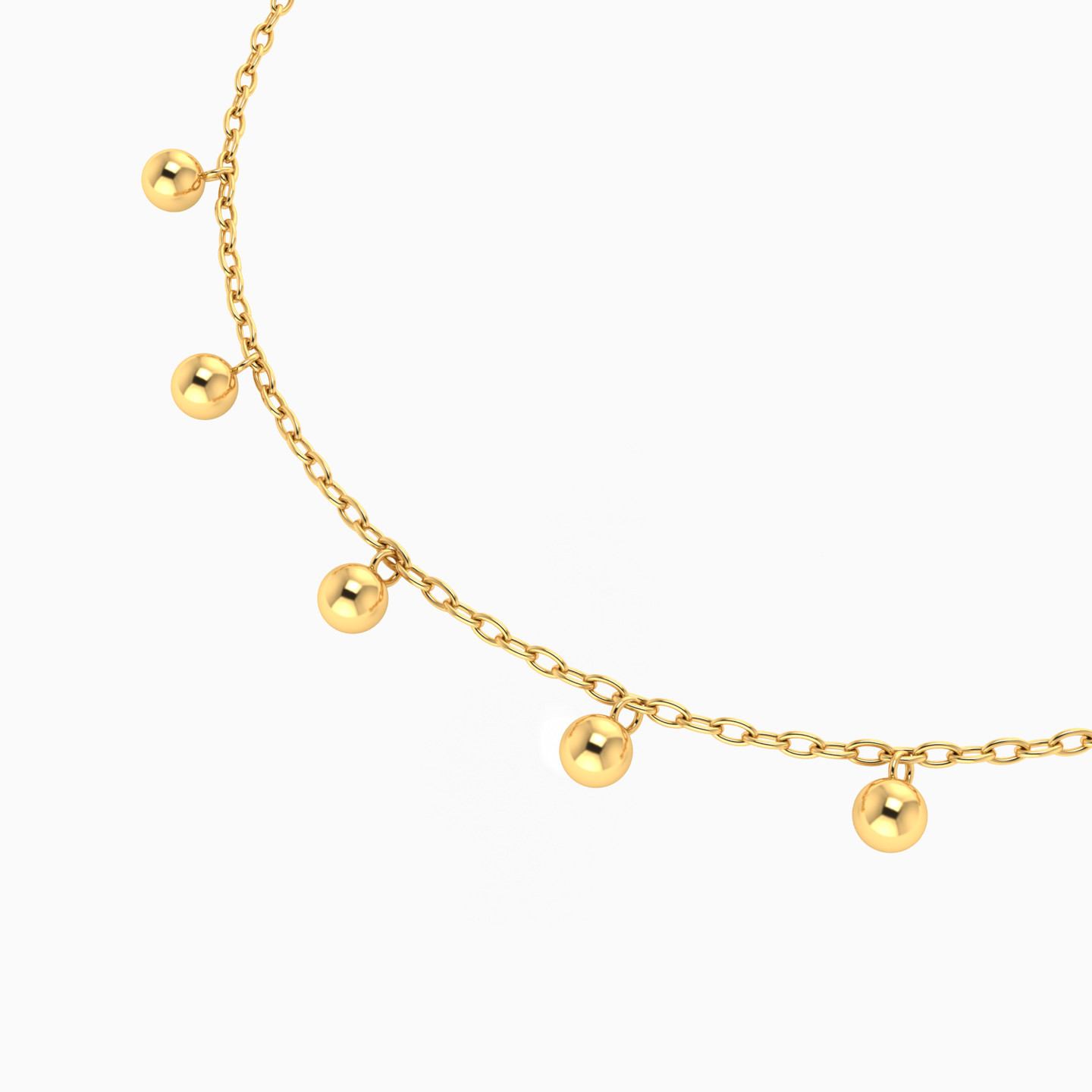 Balls Chain Bracelet in 14K Gold - 3 Balls Chain Bracelet in 14K Gold - 3