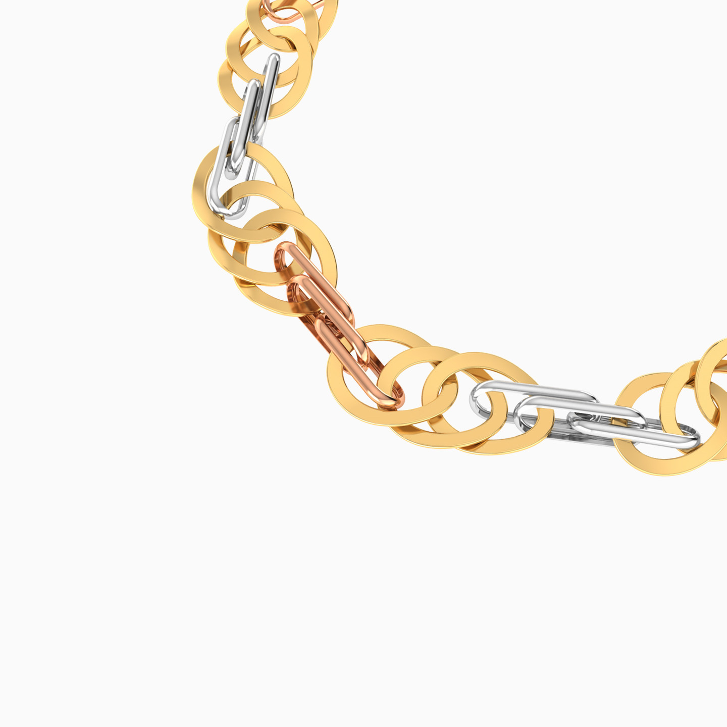 أسورة بسلسلة ذهب متعددة الأشكال عيار 18 قيراط - 3 أسورة بسلسلة ذهب متعددة الأشكال عيار 18 قيراط - 3