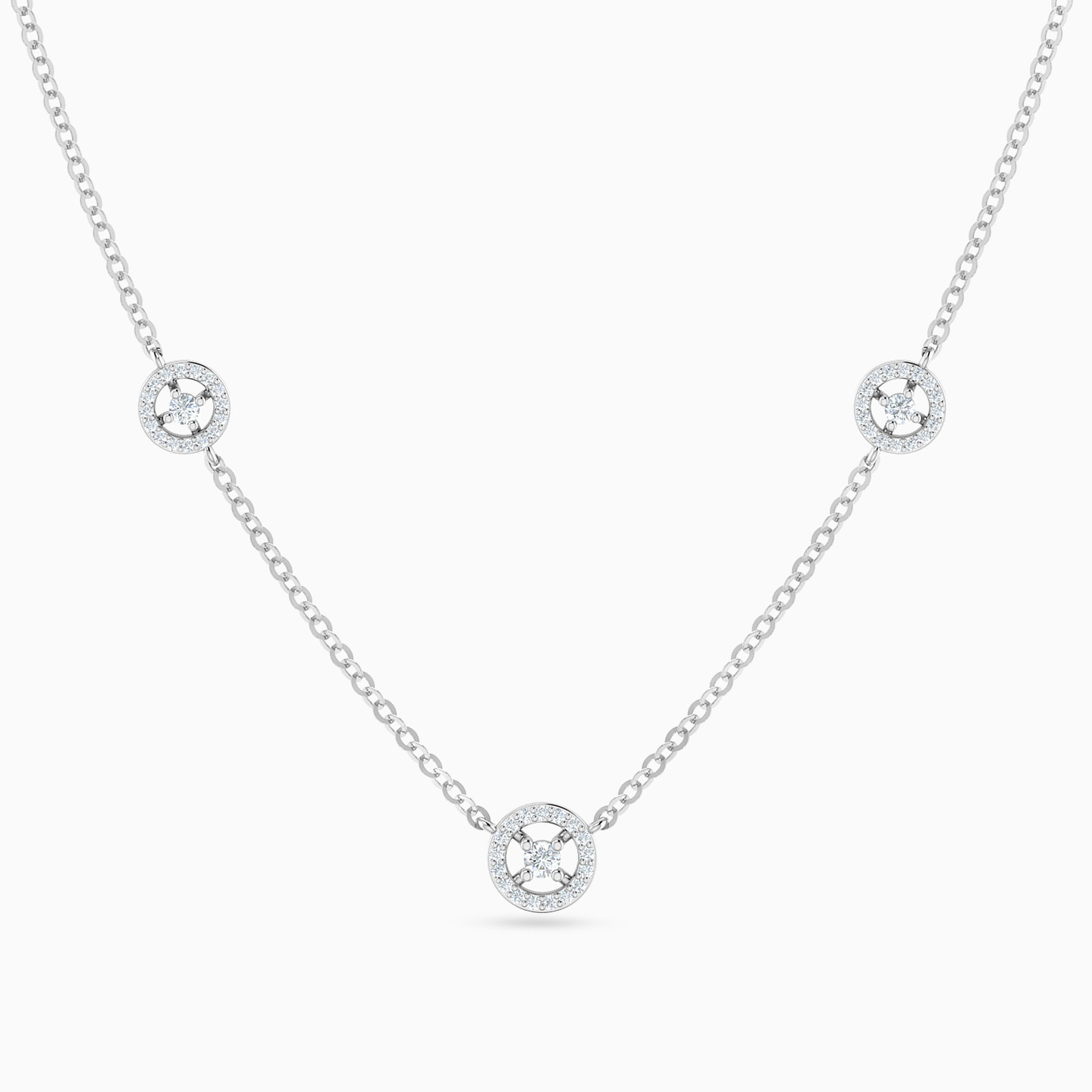 Circular Diamond Necklace in 18k Gold