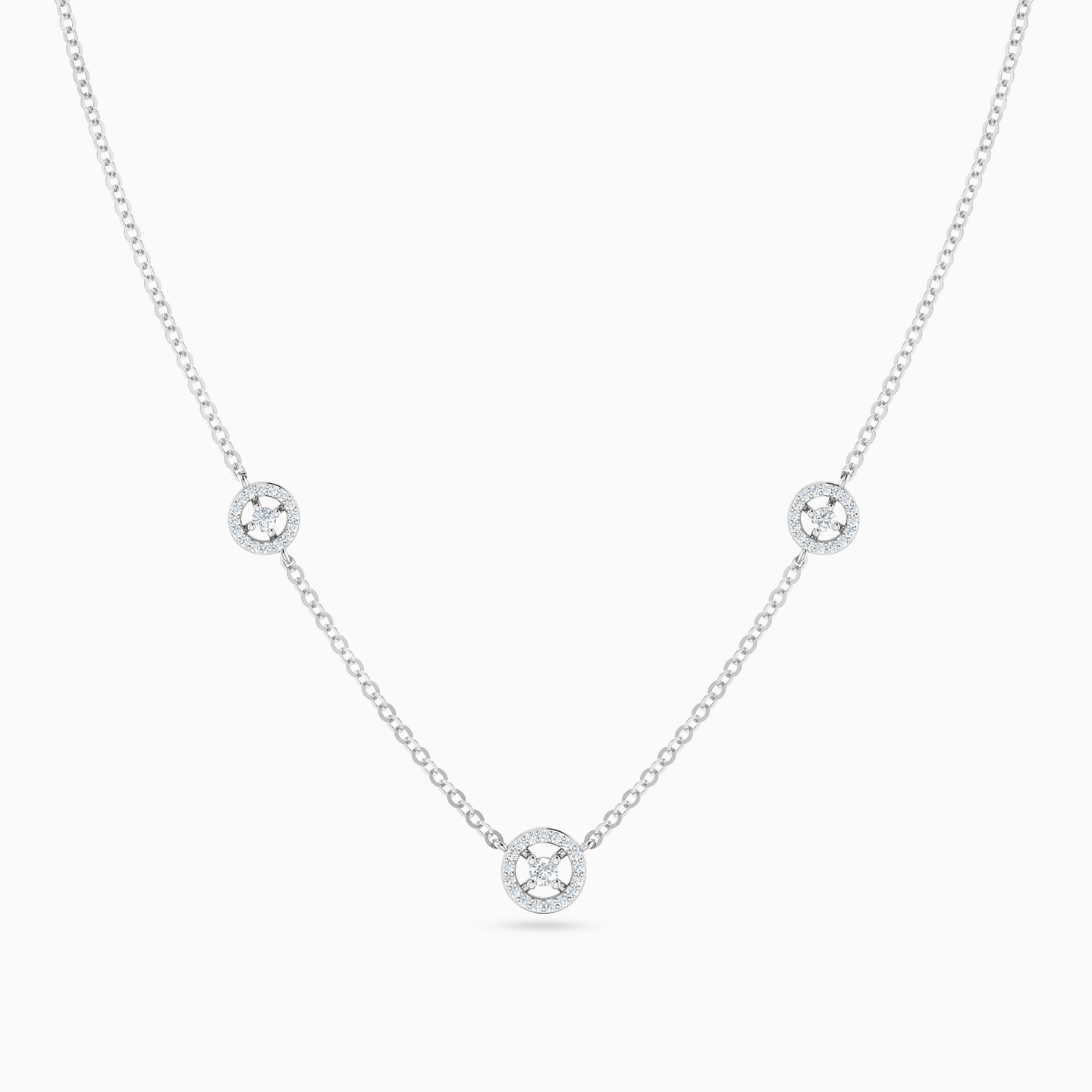 Circular Diamond Necklace in 18k Gold - 3 Circular Diamond Necklace in 18k Gold - 3