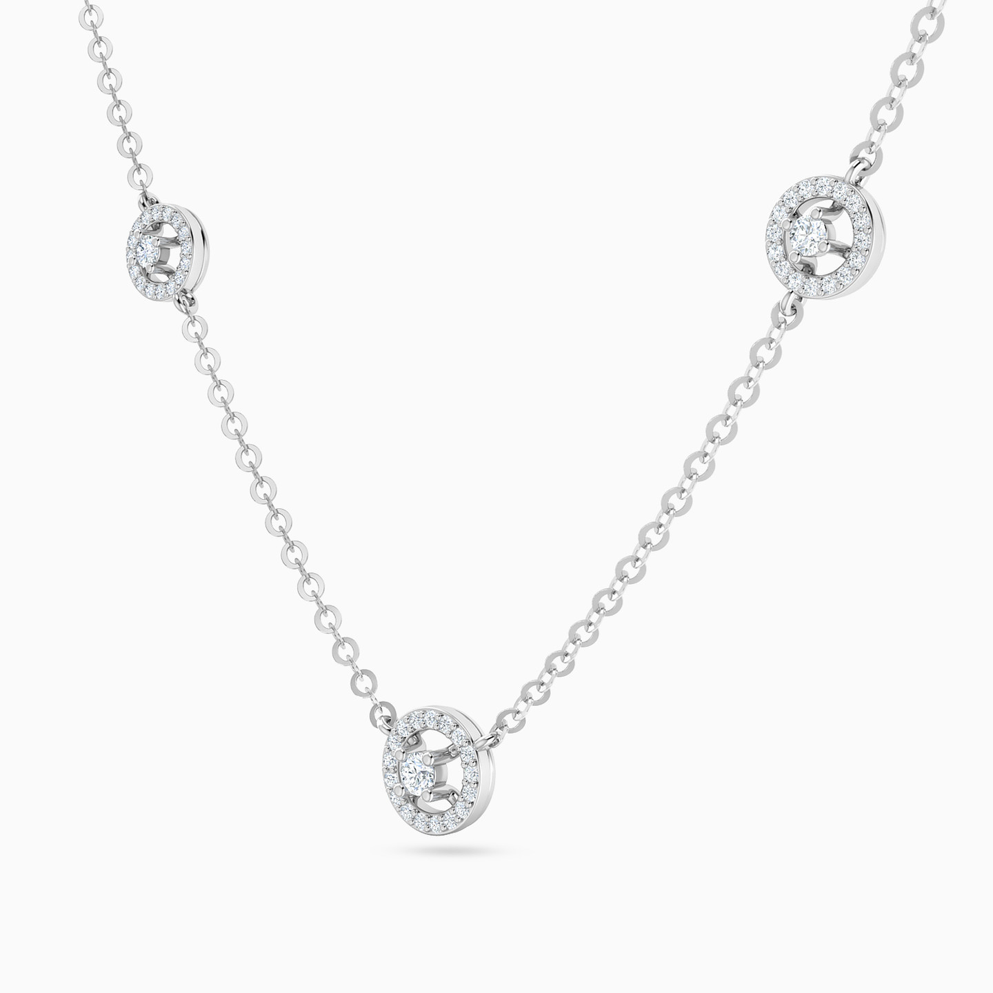 Circular Diamond Necklace in 18k Gold - 2 Circular Diamond Necklace in 18k Gold - 2