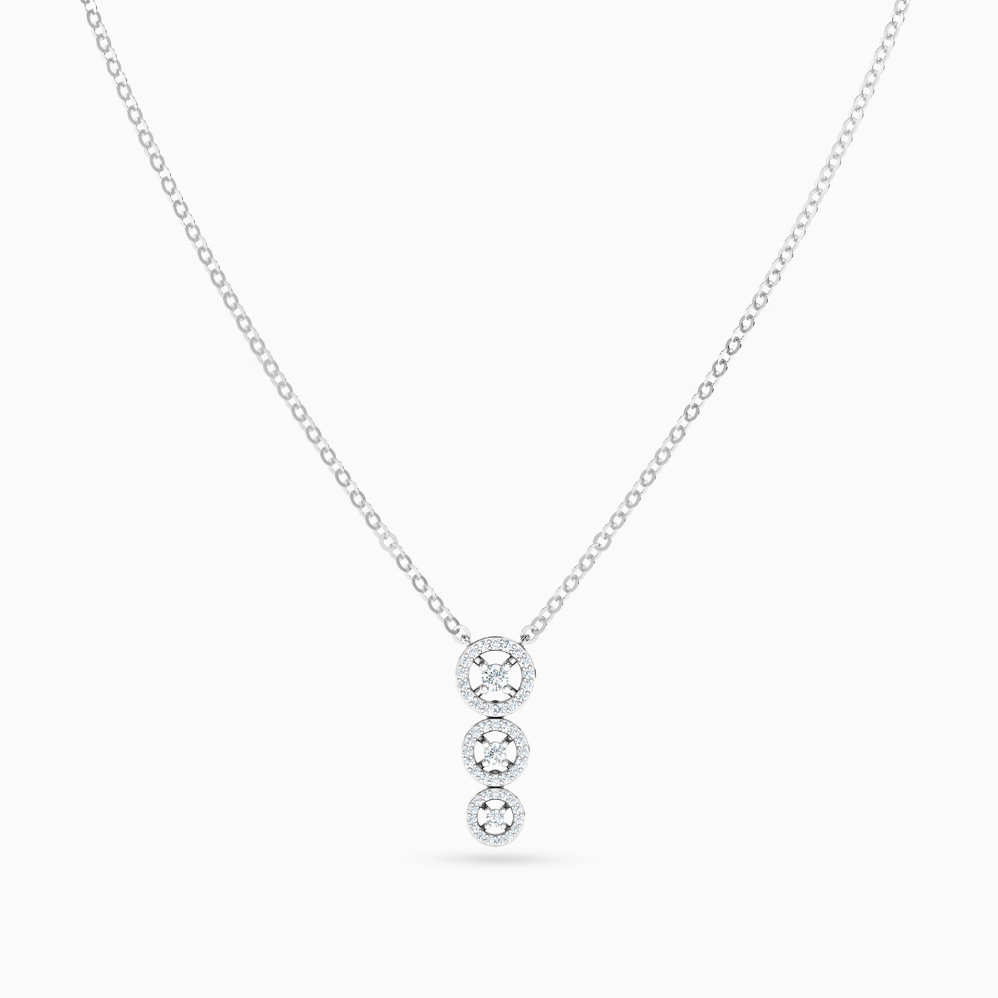 Circular Diamond Necklace in 18k Gold - 3 Circular Diamond Necklace in 18k Gold - 3