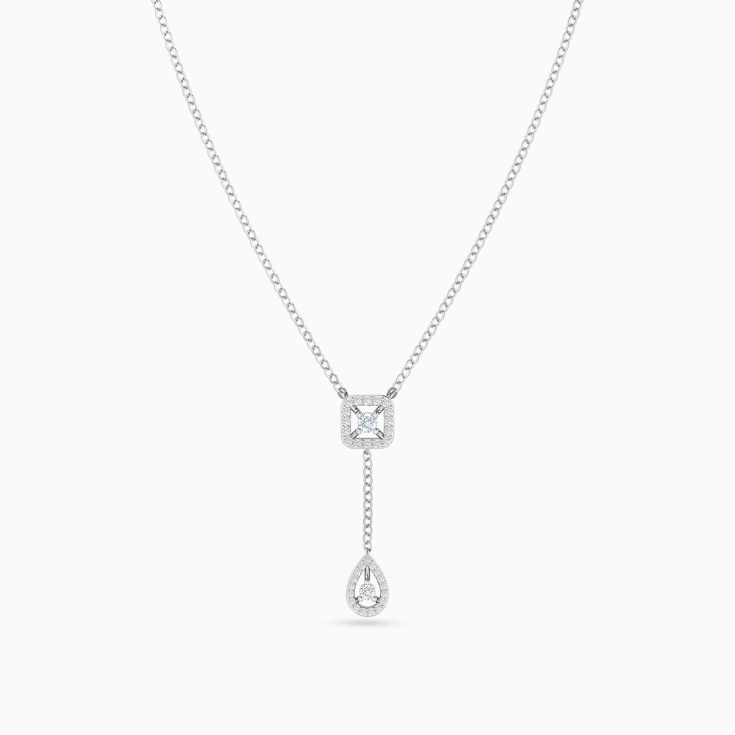 سلسلة ذهب عيار 18 قيراط مزينة بالألماس - 3