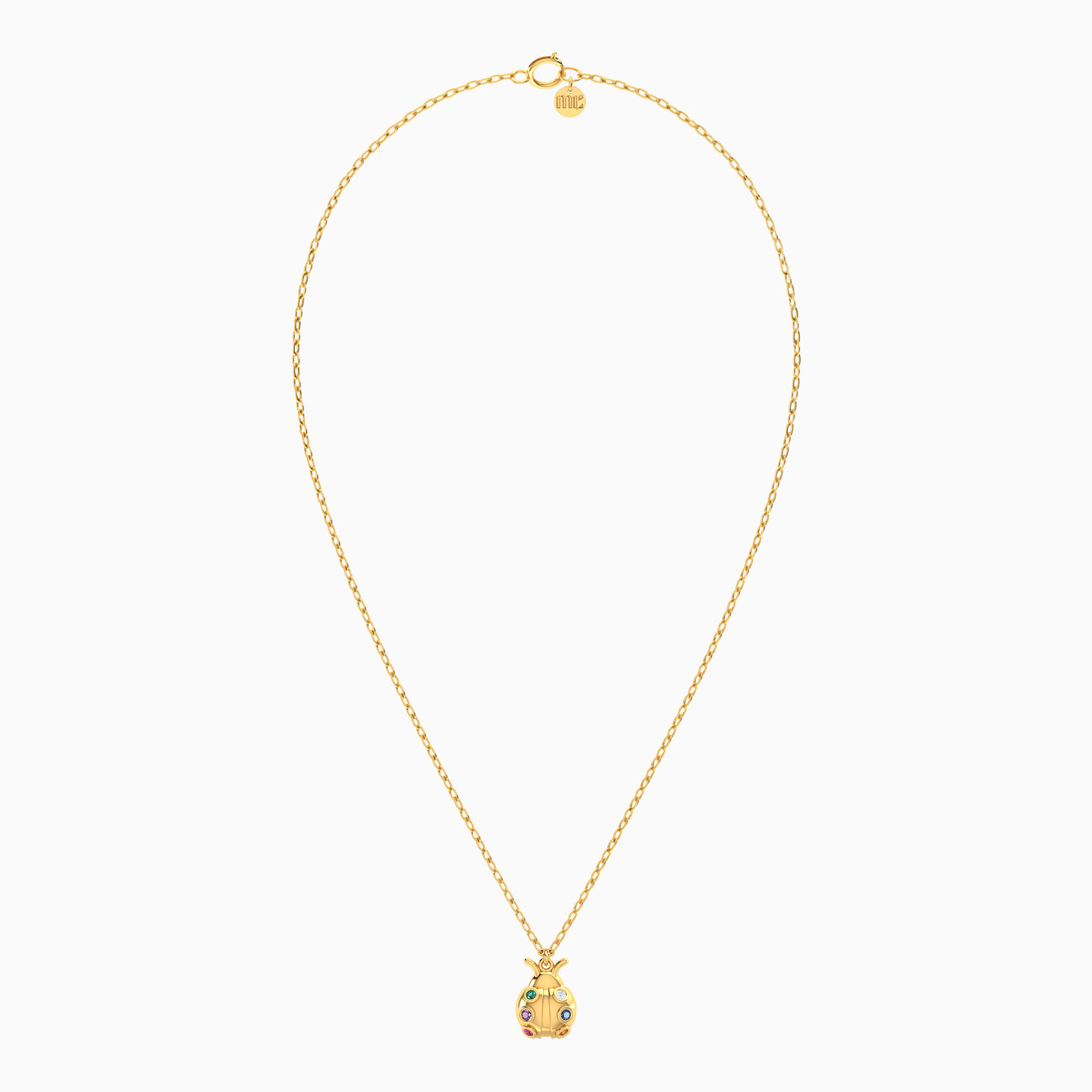 Kids Ladybug Enamel Coated Necklace in 14K Gold - 3 Kids Ladybug Enamel Coated Necklace in 14K Gold - 3