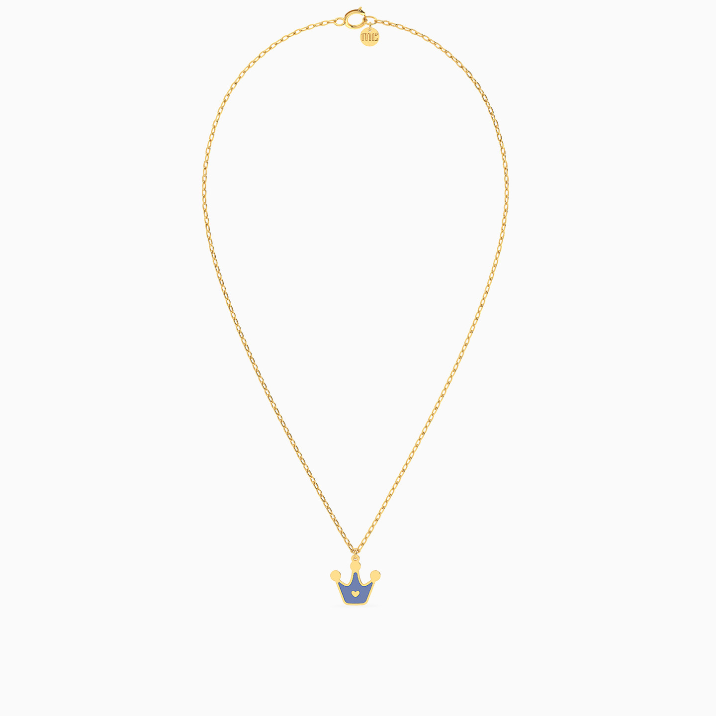 Kids Crown Enamel Coated Necklace in 14K Gold - 3 Kids Crown Enamel Coated Necklace in 14K Gold - 3