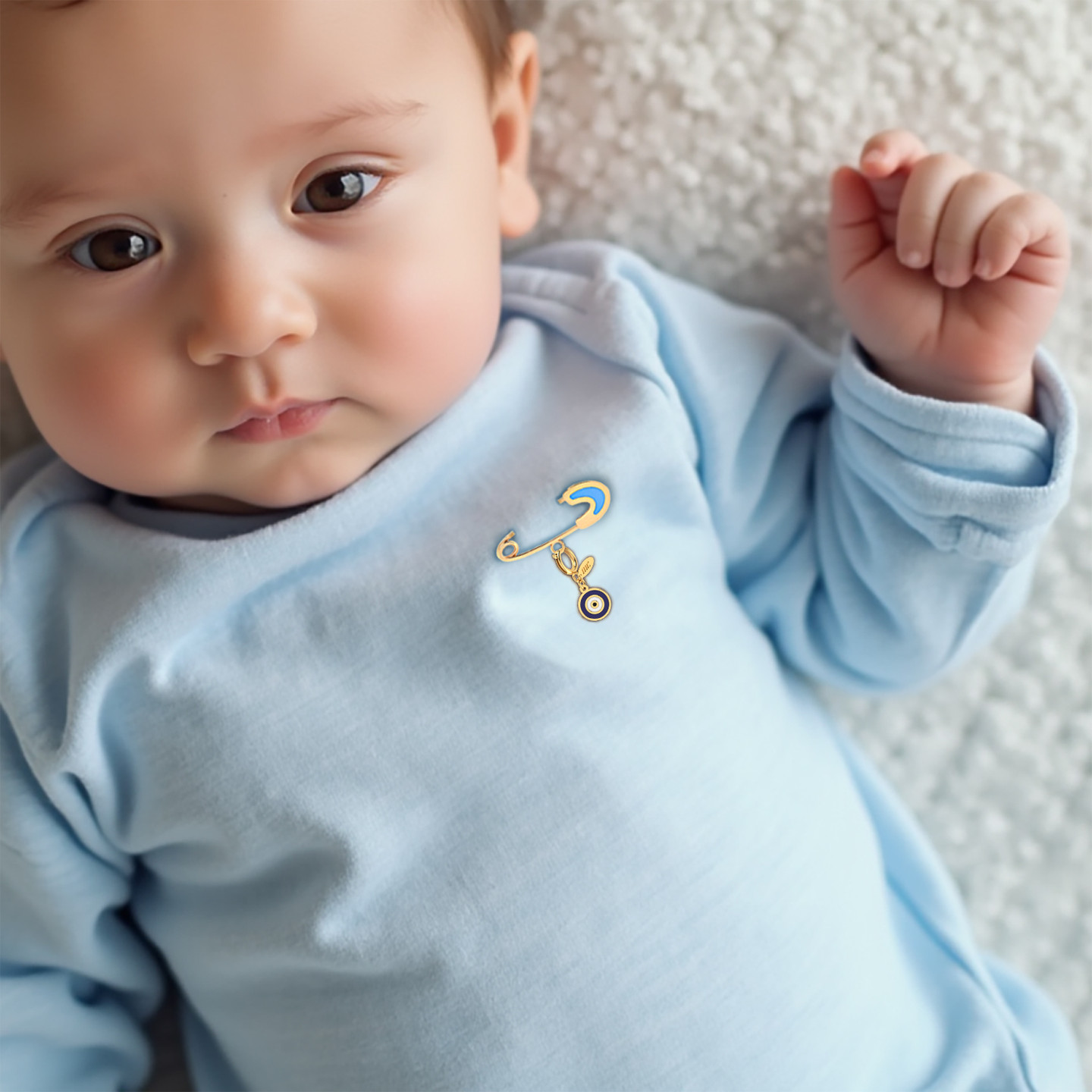 Kids Evil Eye Enamel Coated Charm in 14K Gold - 2 Kids Evil Eye Enamel Coated Charm in 14K Gold - 2