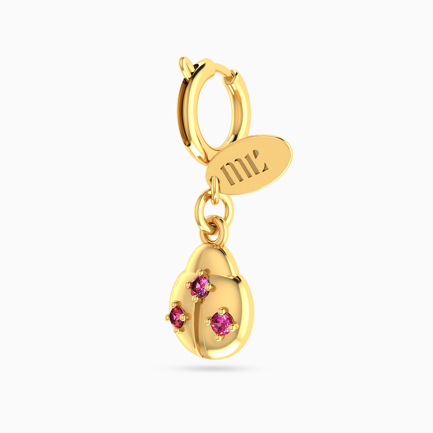 Kids Ladybug Rose Stone Charm in 14K Gold - 3 Kids Ladybug Rose Stone Charm in 14K Gold - 3