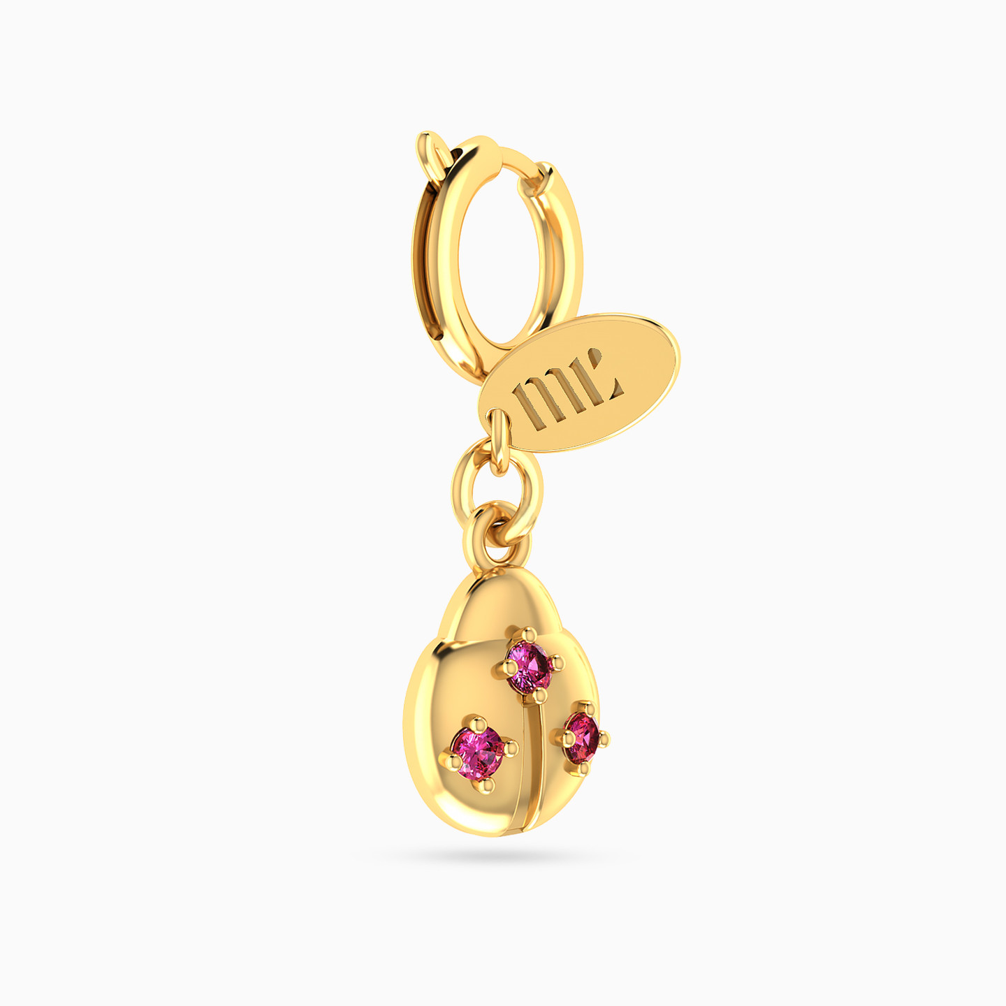 Kids Ladybug Rose Stone Charm in 14K Gold - 4 Kids Ladybug Rose Stone Charm in 14K Gold - 4