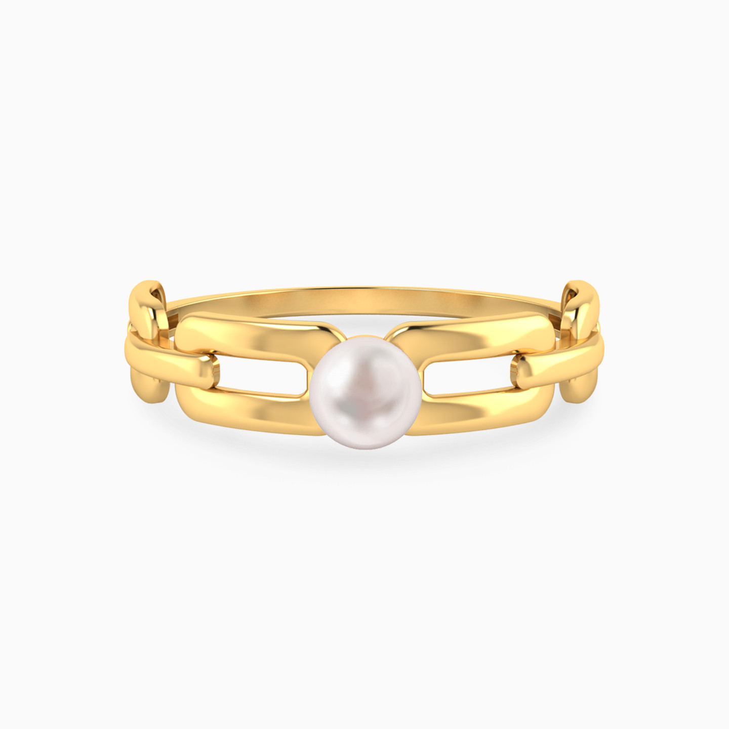 Chain Colored Stones & Pearl Ring in 14K Gold Chain Colored Stones & Pearl Ring in 14K Gold