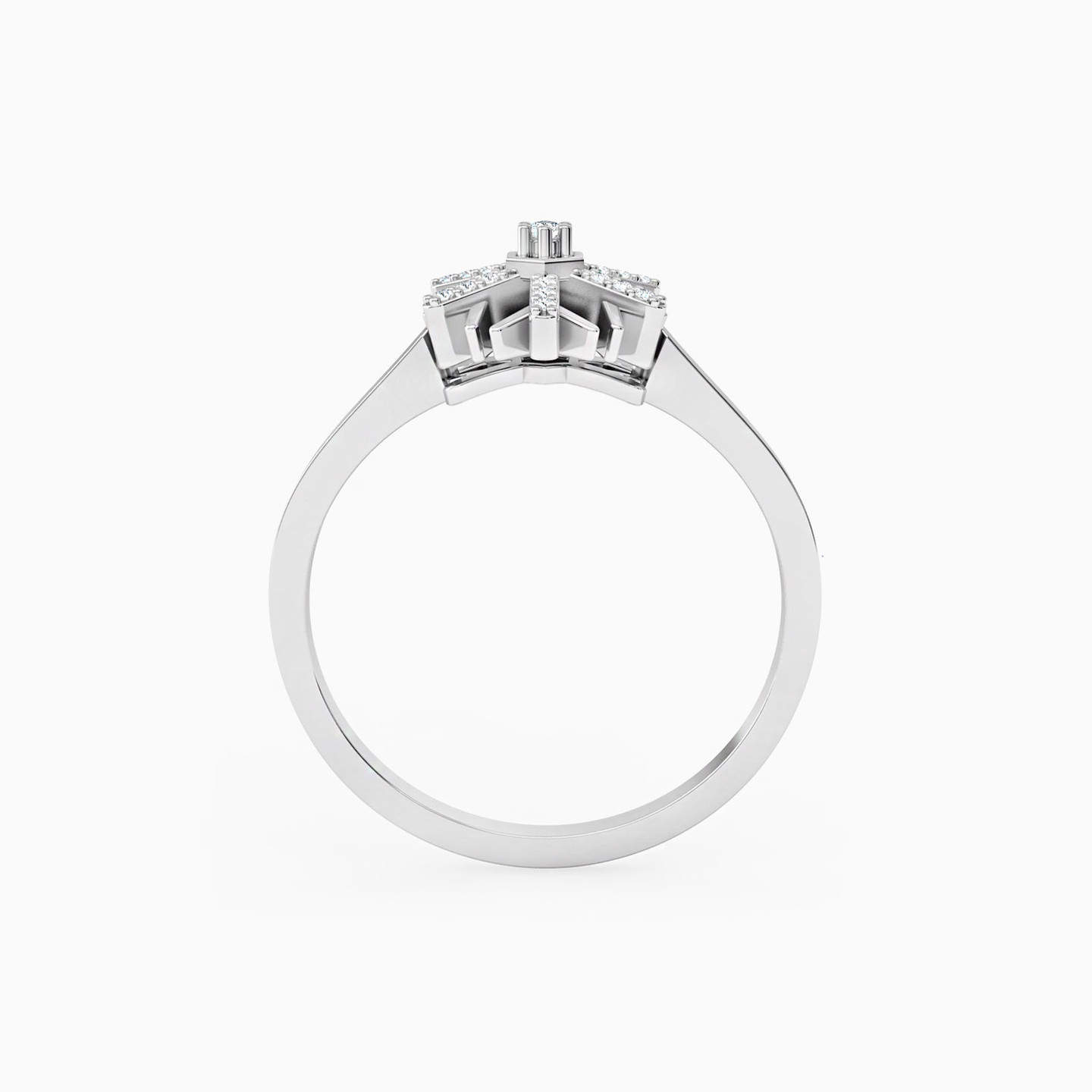 خاتم ذهب ندفة الثلج عيار 18 قيراط مزين بالألماس - 3 خاتم ذهب ندفة الثلج عيار 18 قيراط مزين بالألماس - 3