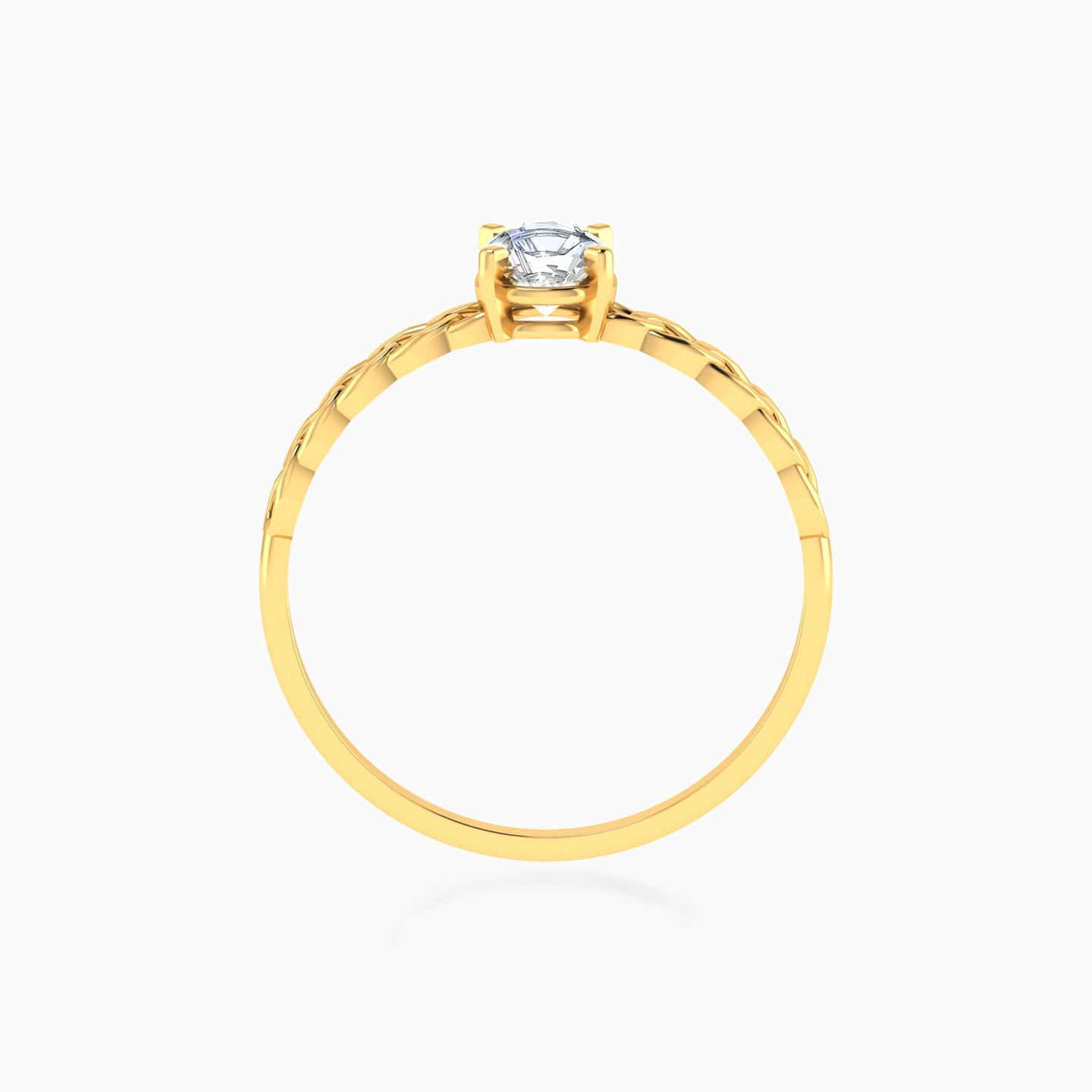 Clear Stone Ring in 14K Gold - 4 Clear Stone Ring in 14K Gold - 4