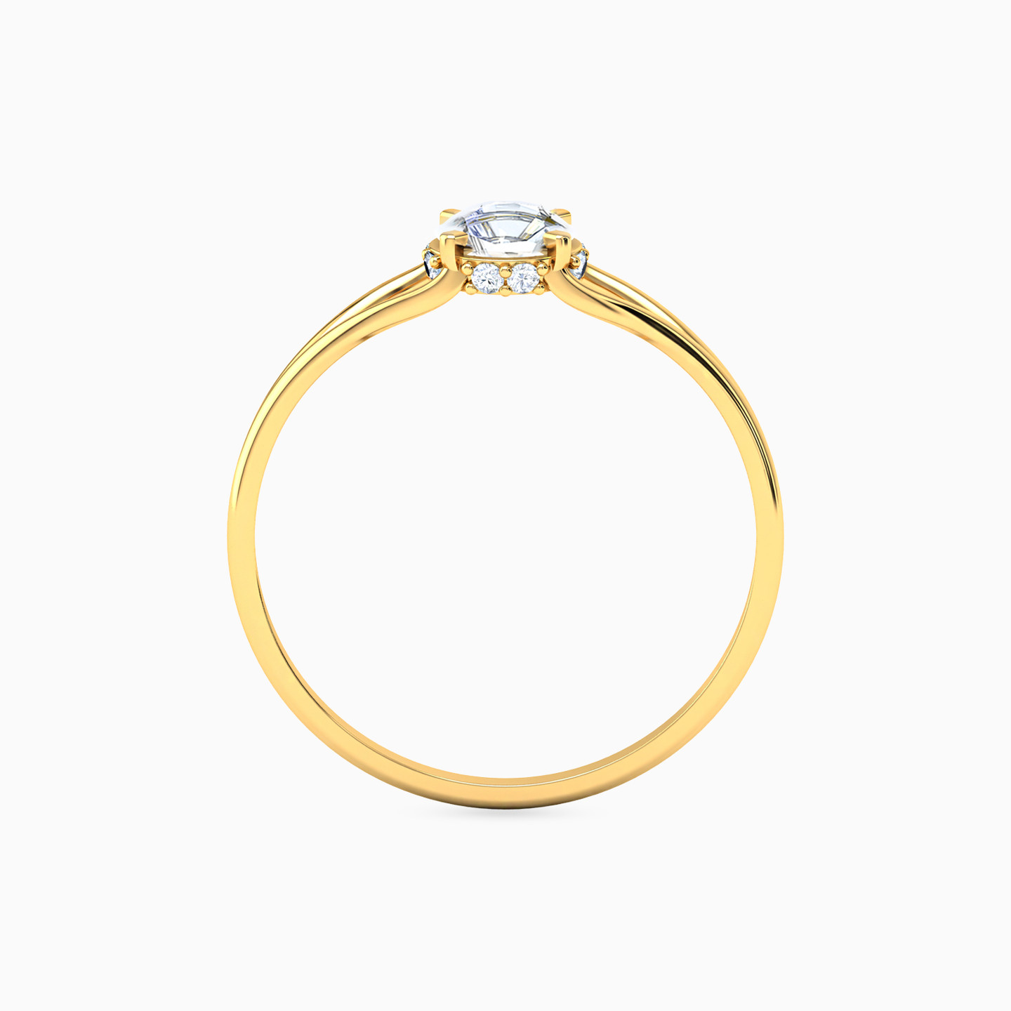 Clear Stone Ring in 14K Gold - 4 Clear Stone Ring in 14K Gold - 4