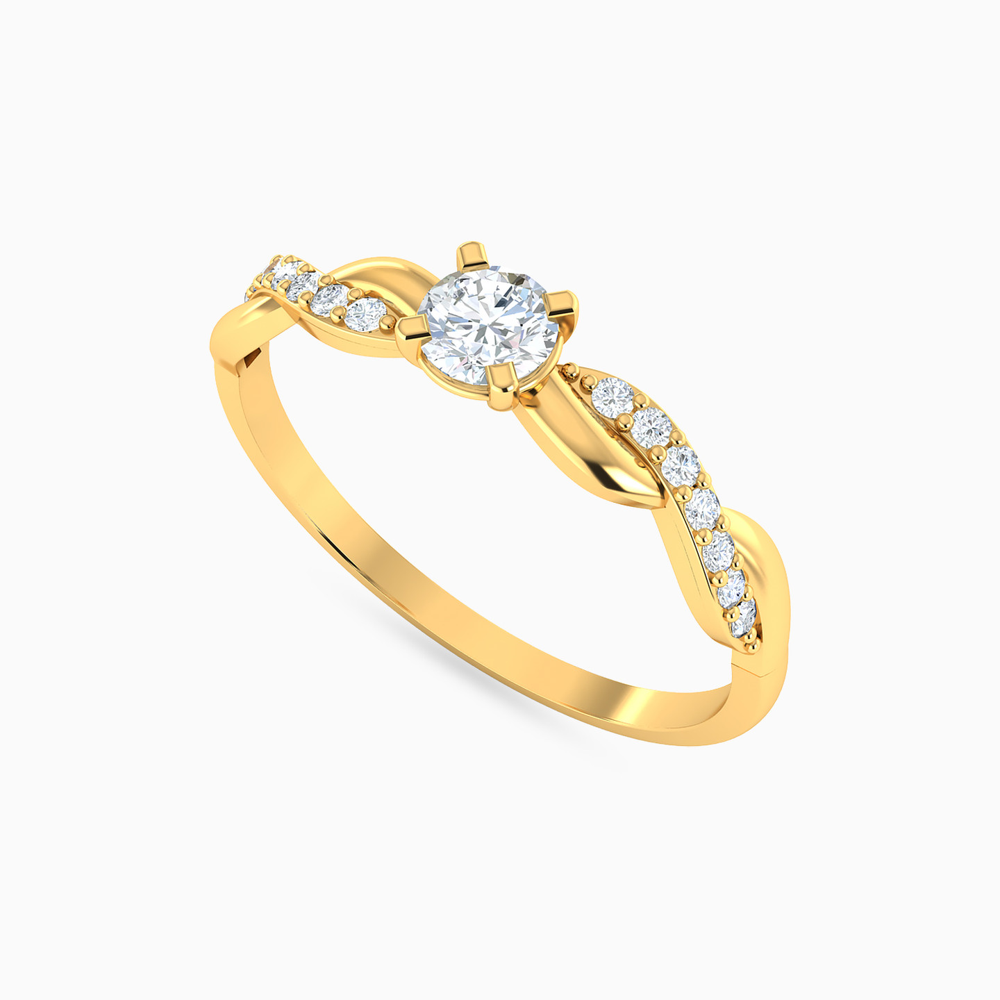 Clear Stone Ring in 14K Gold - 3 Clear Stone Ring in 14K Gold - 3