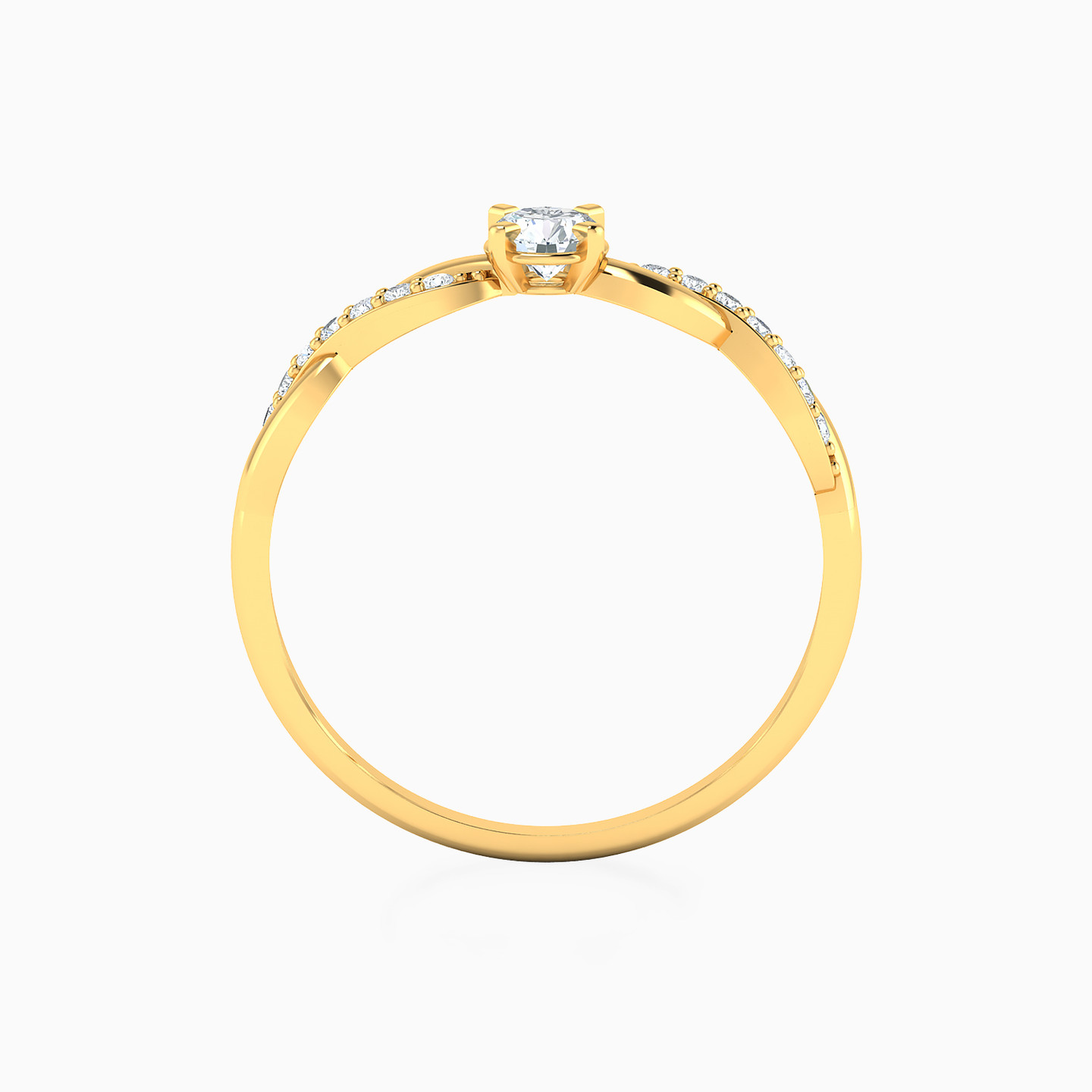 Clear Stone Ring in 14K Gold - 4 Clear Stone Ring in 14K Gold - 4