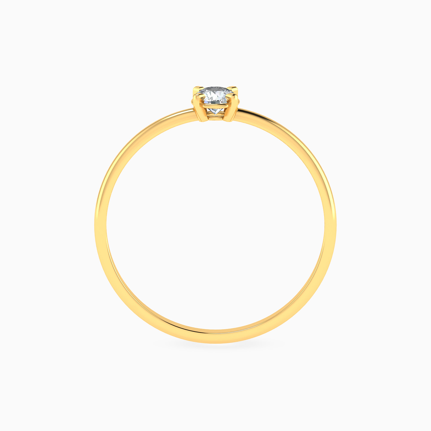 Clear Stone Ring in 14K Gold - 4 Clear Stone Ring in 14K Gold - 4