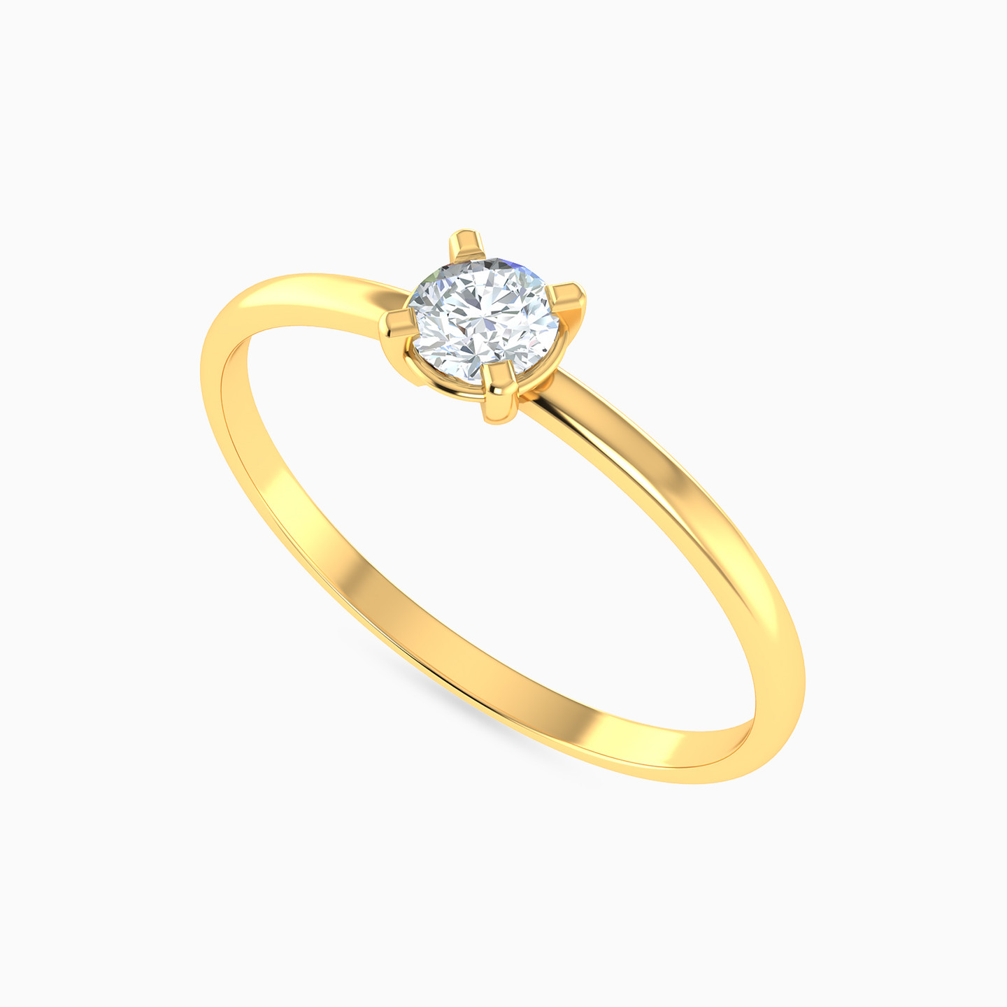 Clear Stone Ring in 14K Gold - 3 Clear Stone Ring in 14K Gold - 3