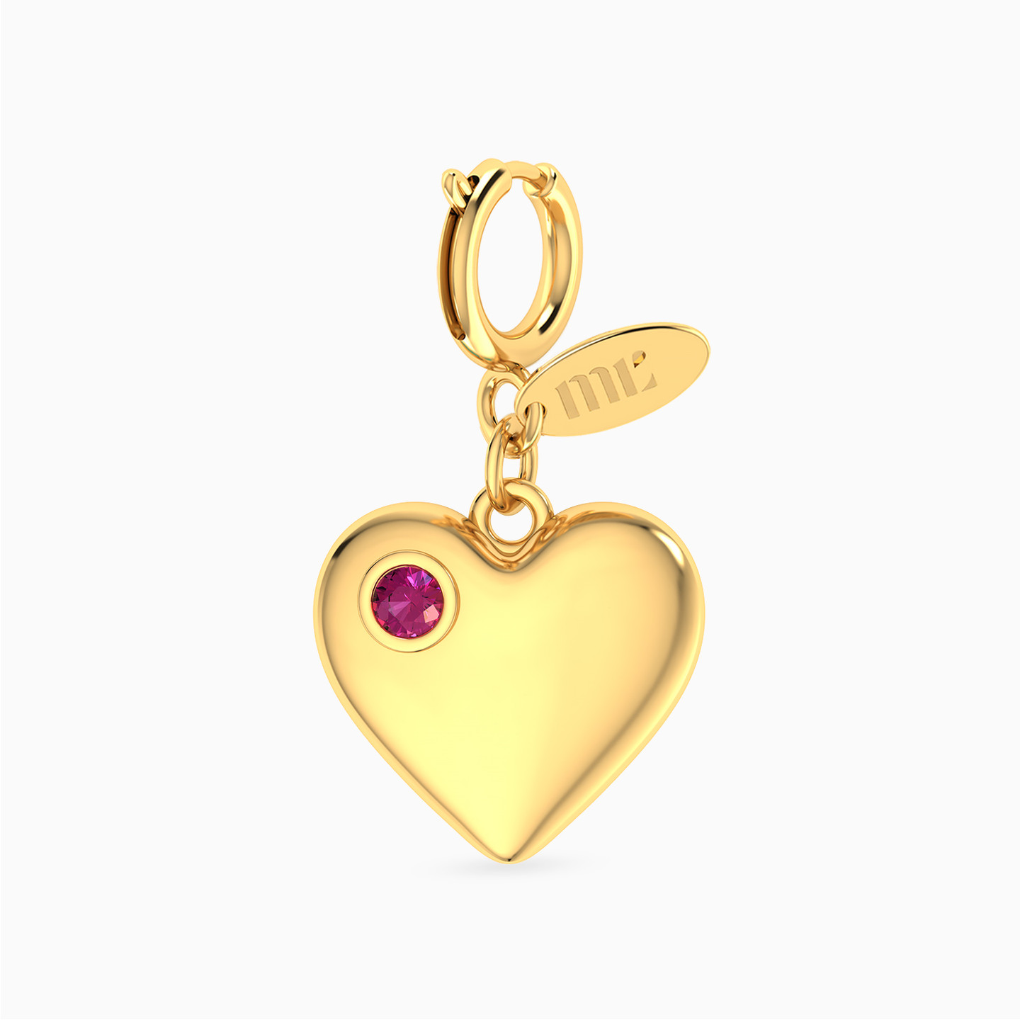 دلاية ذهب قلب عيار 14 قيراط مزينة بحجر وردي دلاية ذهب قلب عيار 14 قيراط مزينة بحجر وردي